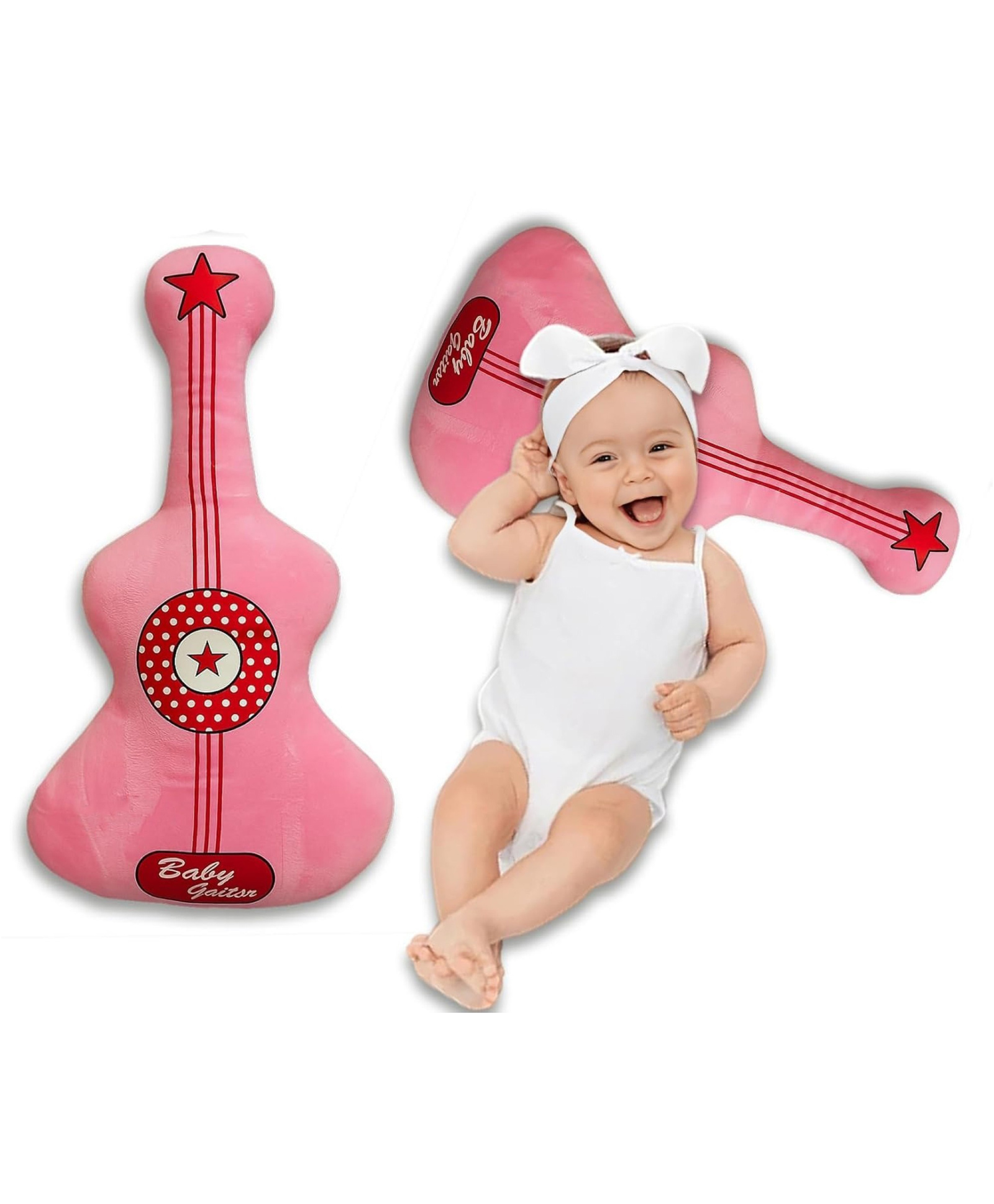 MIHAR ESSENTIALS Baby Soft Guitar Pillow Plush Toy ,pillow & Decorative Cushion Pillow, Gift for Babies (Pink)height 42 Cm-picture-23