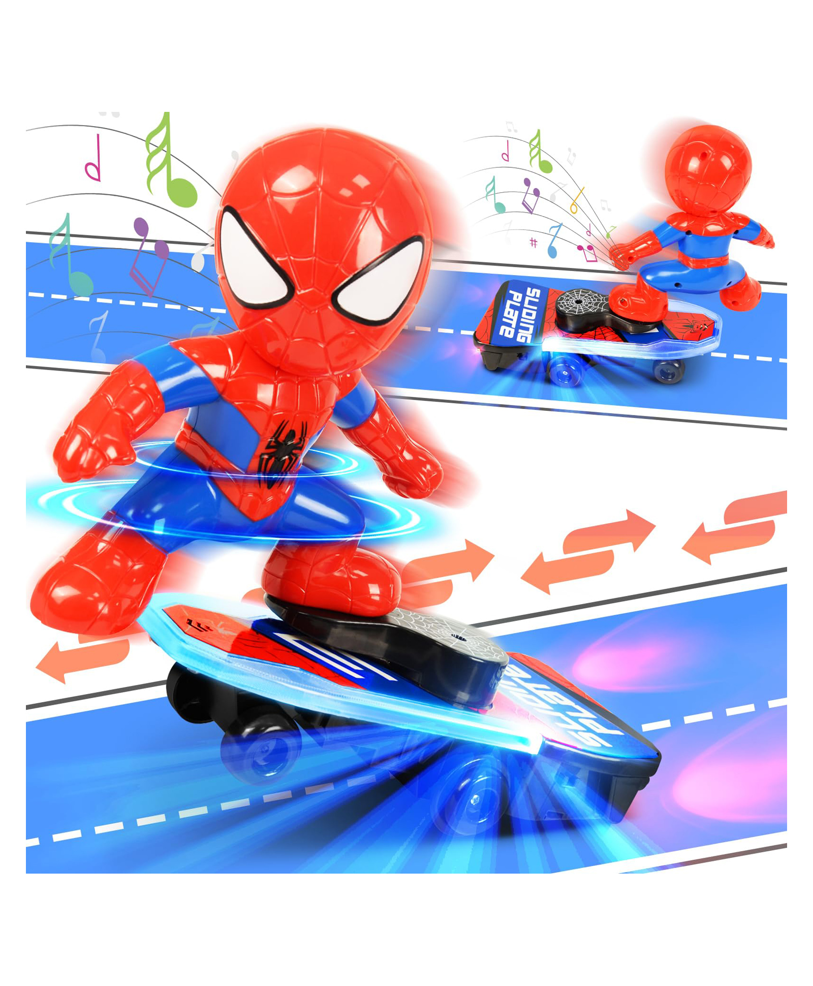 Elecart 360° Spinning Dancing Spider Robot Toy Flashing Lights, Music & Self-Righting Superhero Toy for Kids Ages 3-8 Ideal Gift for Boys & Girls-image-14