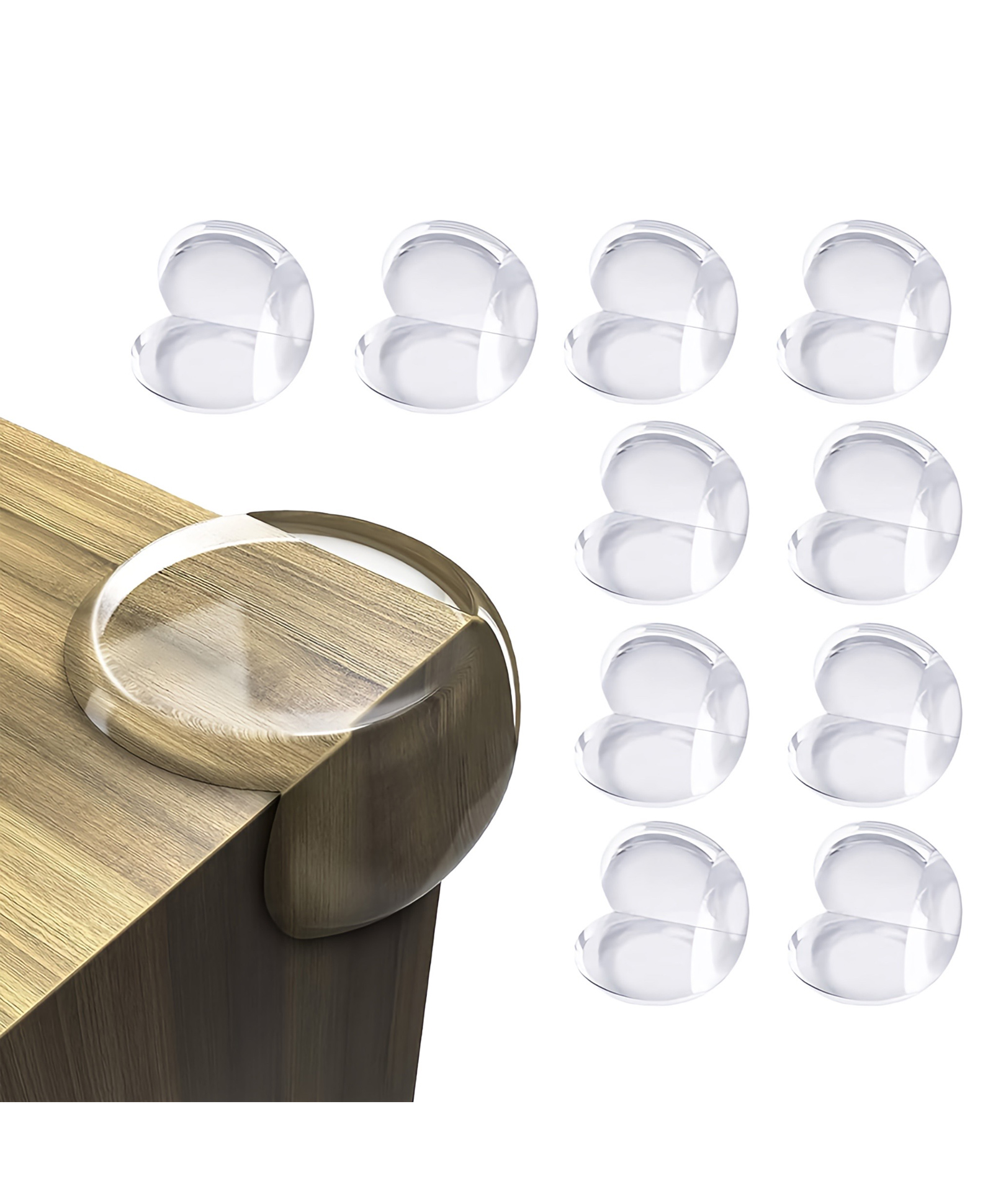 KidDough 10 PCS Corner Protector for Furniture - Table Edge Guards with Silicon and Soft Gel, Sharp Corner Protection, Transparent PVC - Childproof Safety for Sharp Edges-image-4