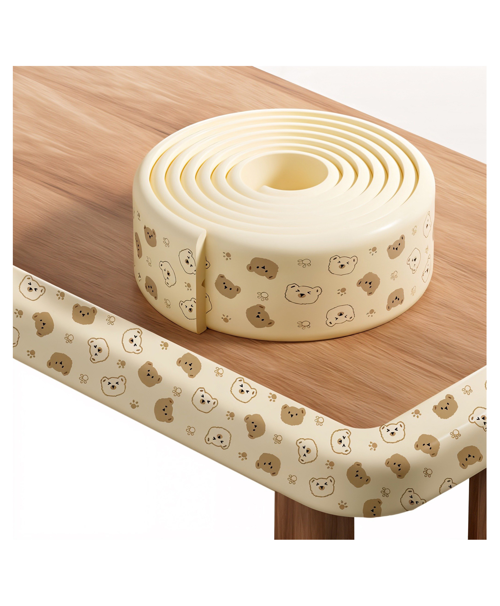 KidDough Baby Proofing Printed Flat Edge Protector - 2 Meters Safety Strip, Furniture, Dense Edge Guard for Kids Safety, Shock Absorbant Edge Protector, Baby Safety Products (Bears)