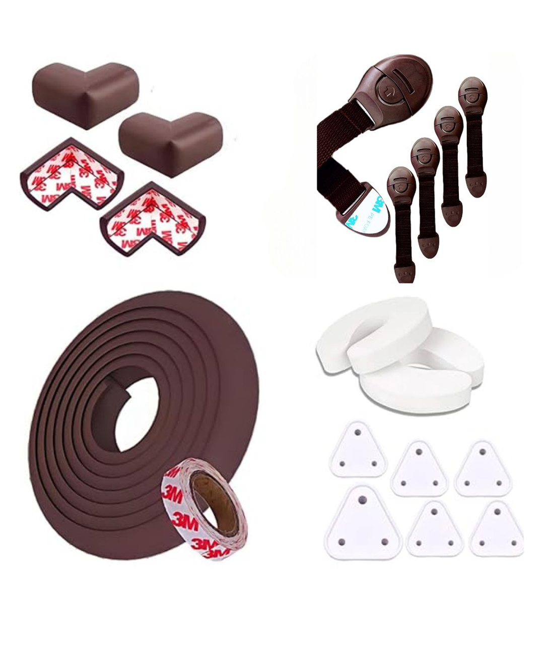 Kiddough Baby Proofing Kit with 5Mtr Edge Protector, 4 Corner Guards, 5 Safety Locks, 6 Socket Guards, 2 Door Guards, Brown-image-17