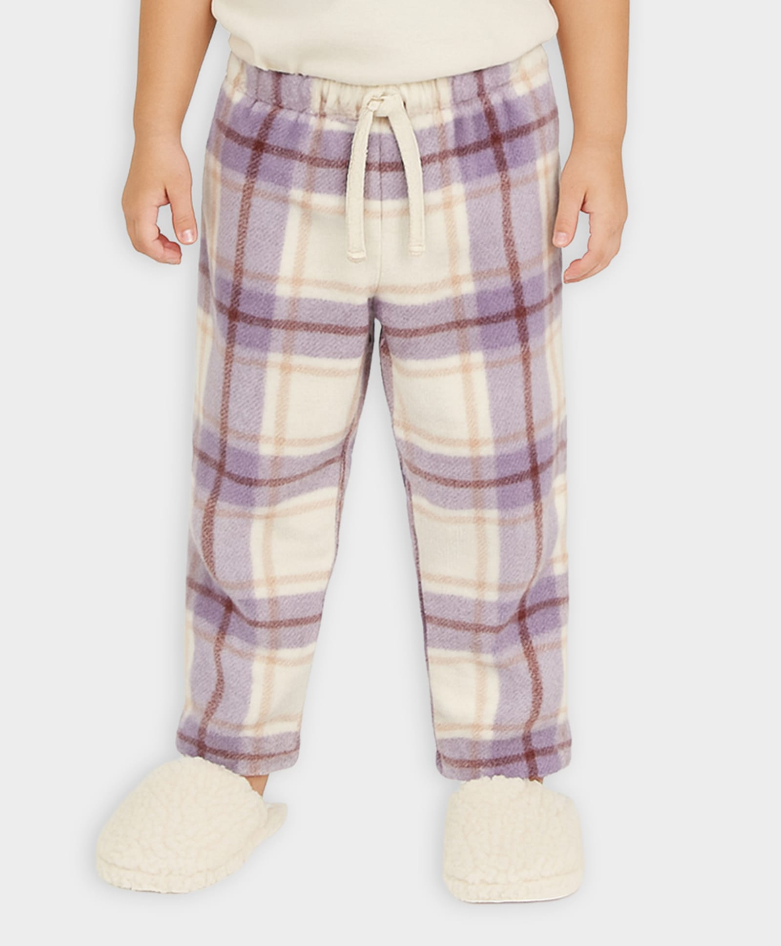 Mi Arcus Knit Checked Pajama - Mauve & White-image-20