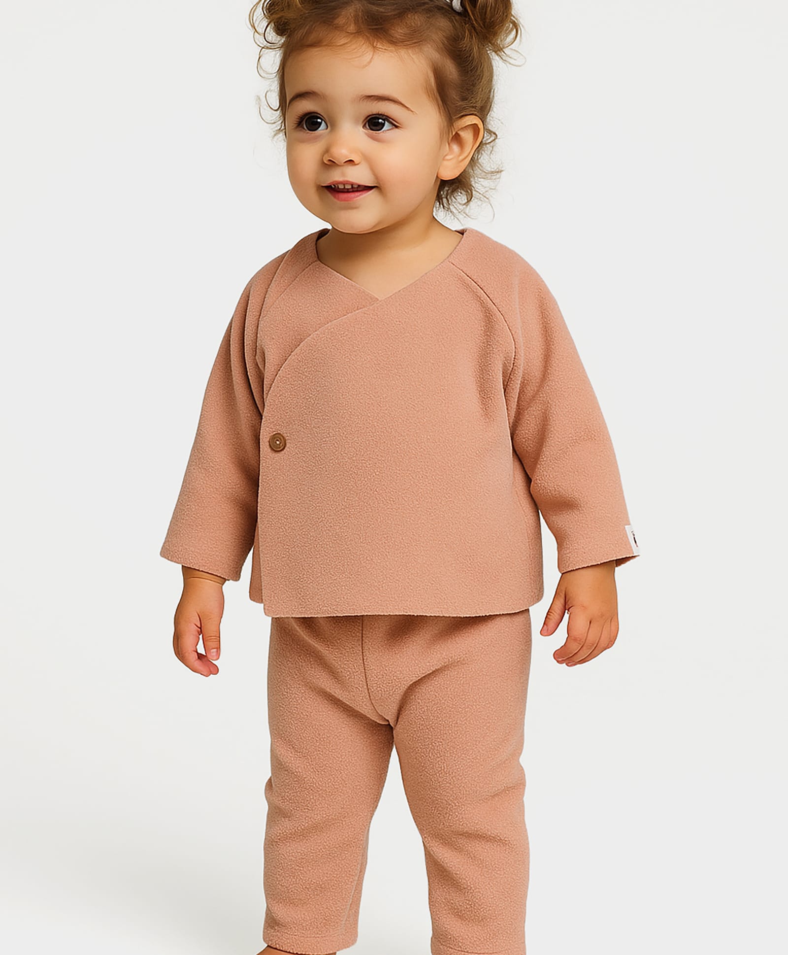 Mi Arcus Full Sleeves Solid Wrapover Style Tee & Pajama Set - Pink-picture-39