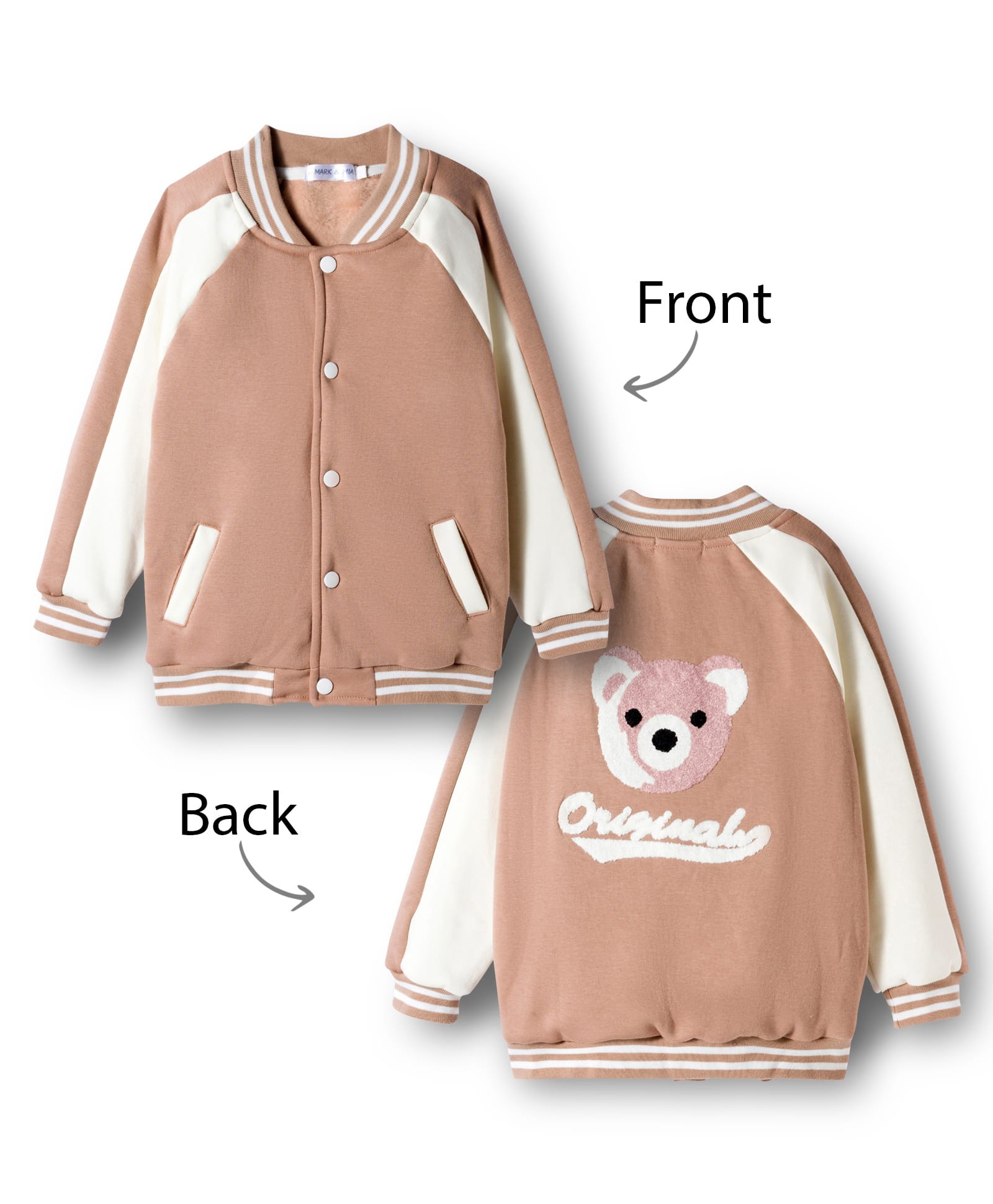 Mark & Mia Full Raglan Sleeves Solid Bomber Jacket - Khaki-image-1