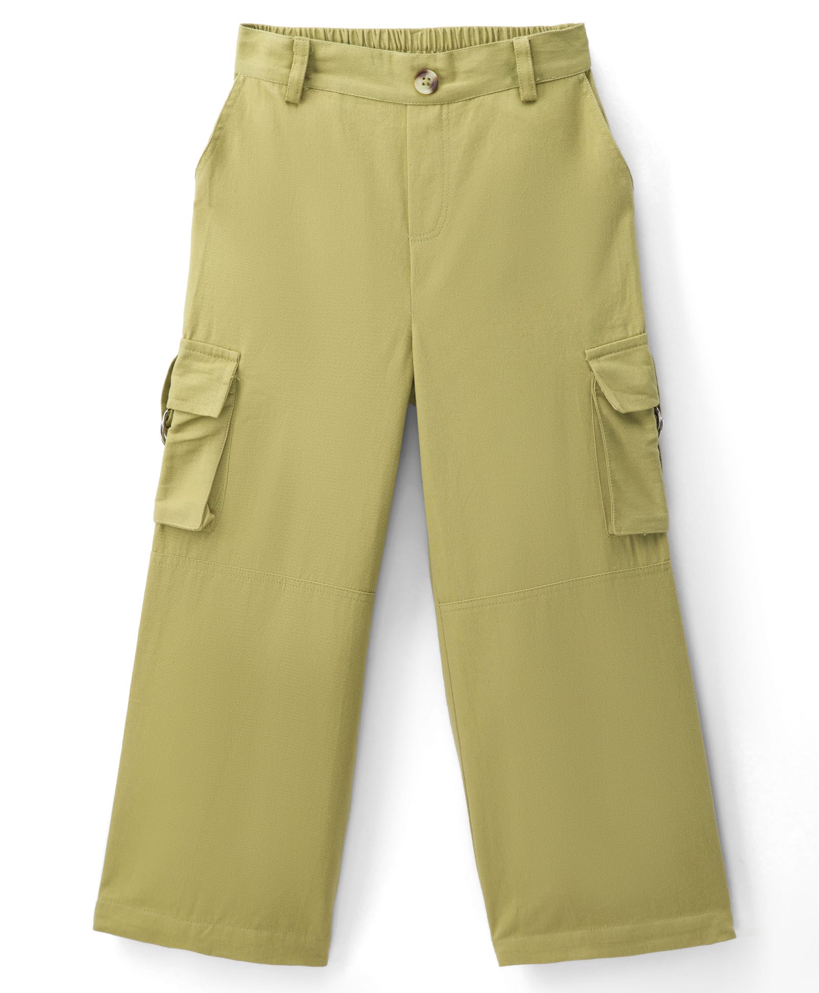 Kookie Kids Cotton Woven Full Length Safari Pant With Pockets & Buckles - Olive Green-image-37