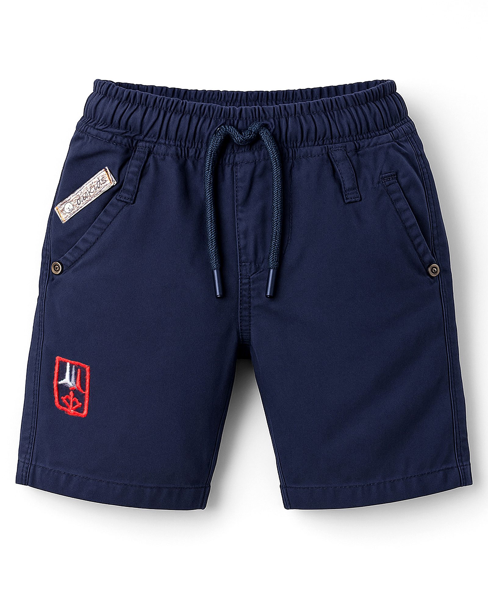 Olio Kids Cotton Knit Above Knee Length Shorts - Navy Blue-image-28
