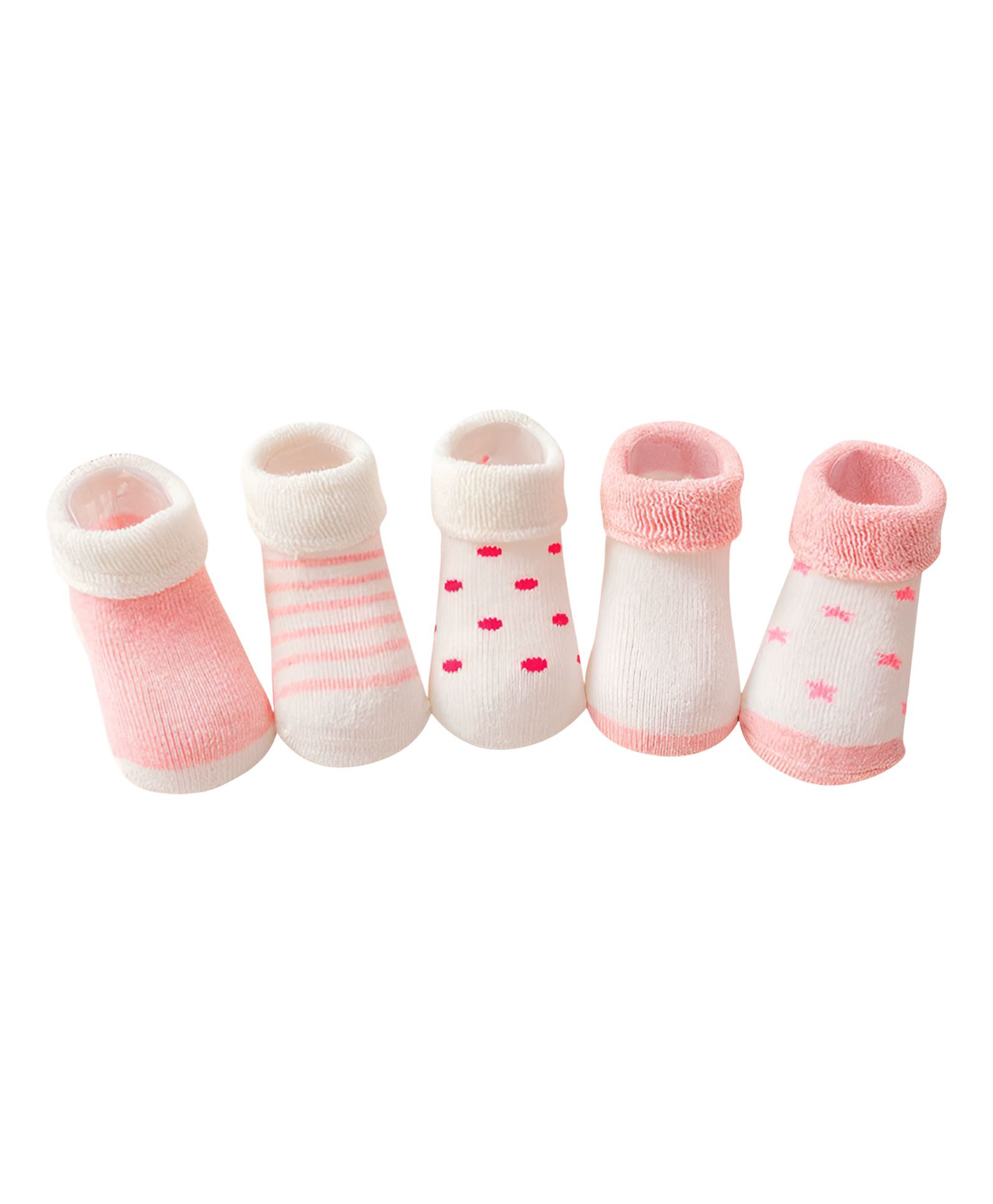 SYGA Pack of 5 Cotton Star & Striped Printed Socks - Multi Colour-picture-19