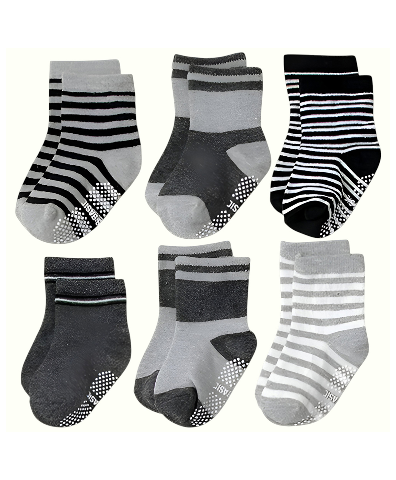 SYGA Pack of 6 Cotton Striped Printed Socks - Multi Colour-picture-26