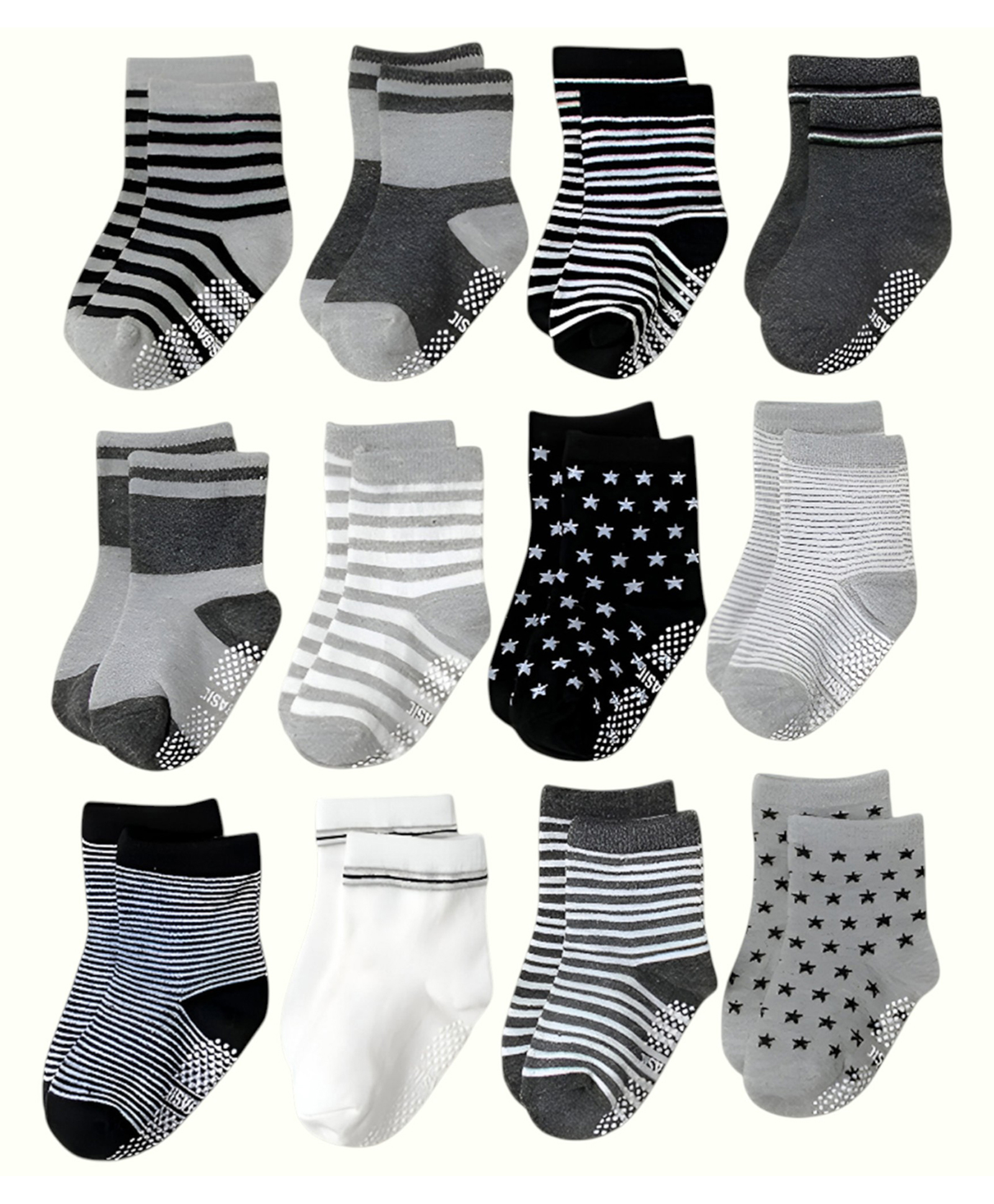 SYGA Pack of 12 Cotton Star & Striped Printed Socks - Multi Colour-picture-19
