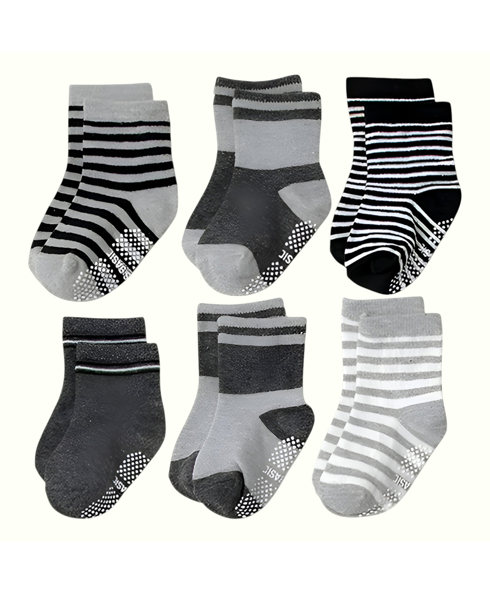 SYGA Pack of 6 Cotton Striped Printed Socks - Multi Colour-picture-16