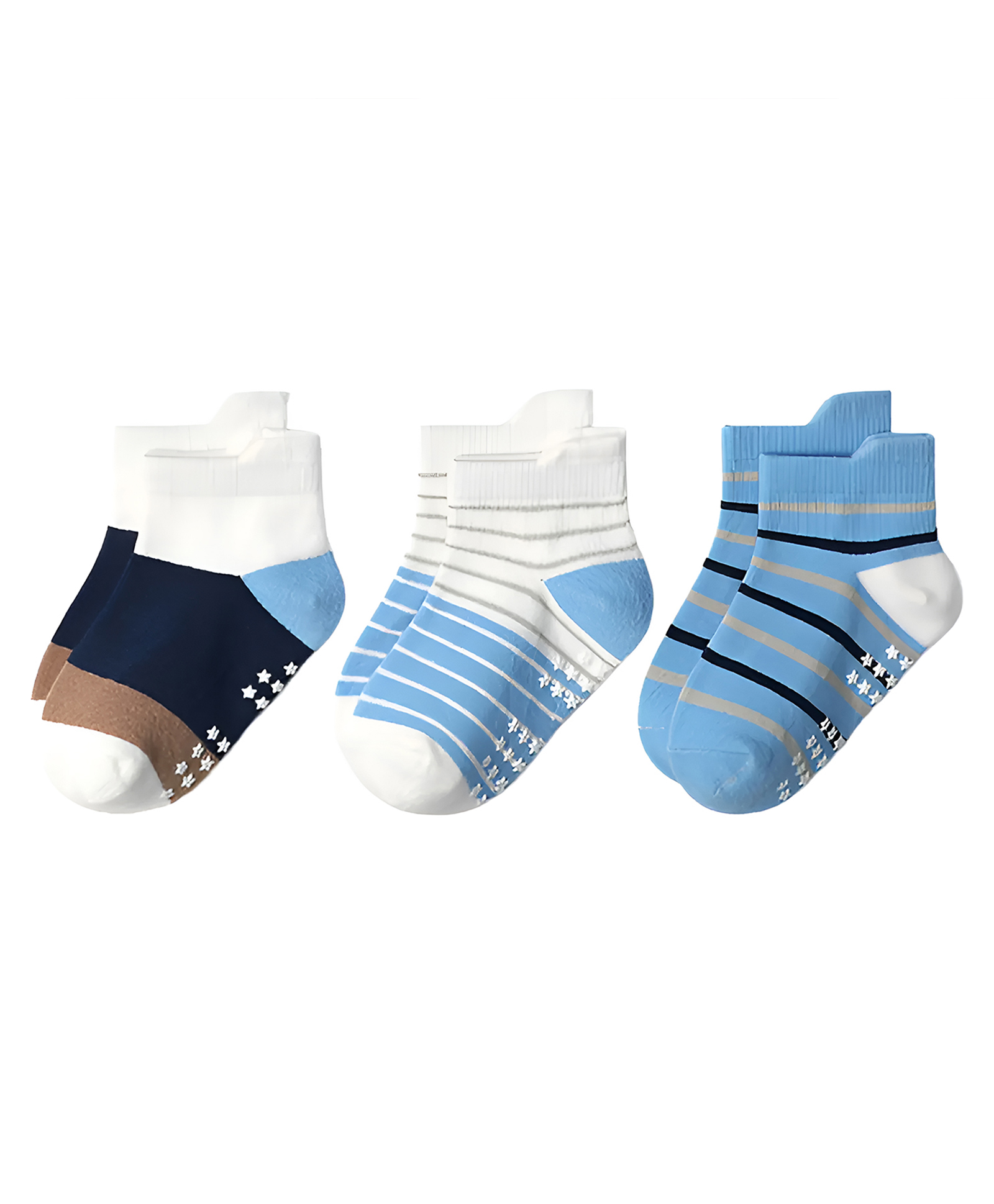 SYGA 3 Pairs Cotton Striped Socks - Multi colour-image-48