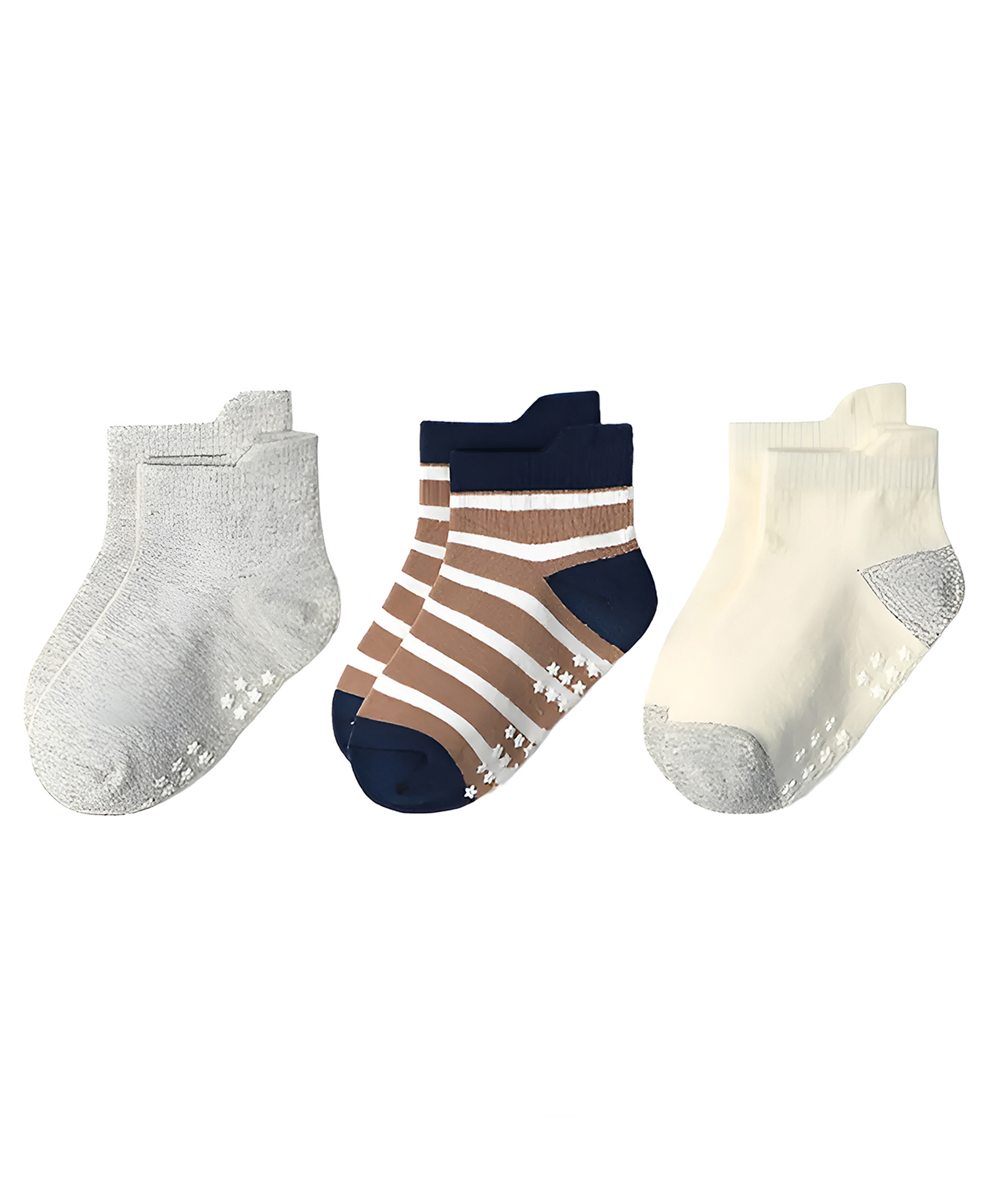 SYGA 3 Pairs Cotton Striped Socks - Multi colour-image-46