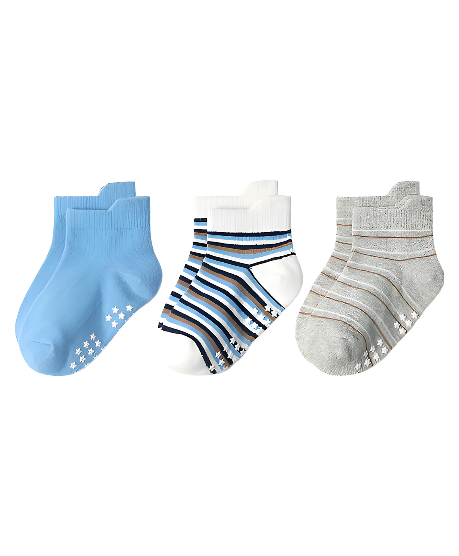 SYGA 3 Pairs Cotton Striped Socks - Multi colour-image-45