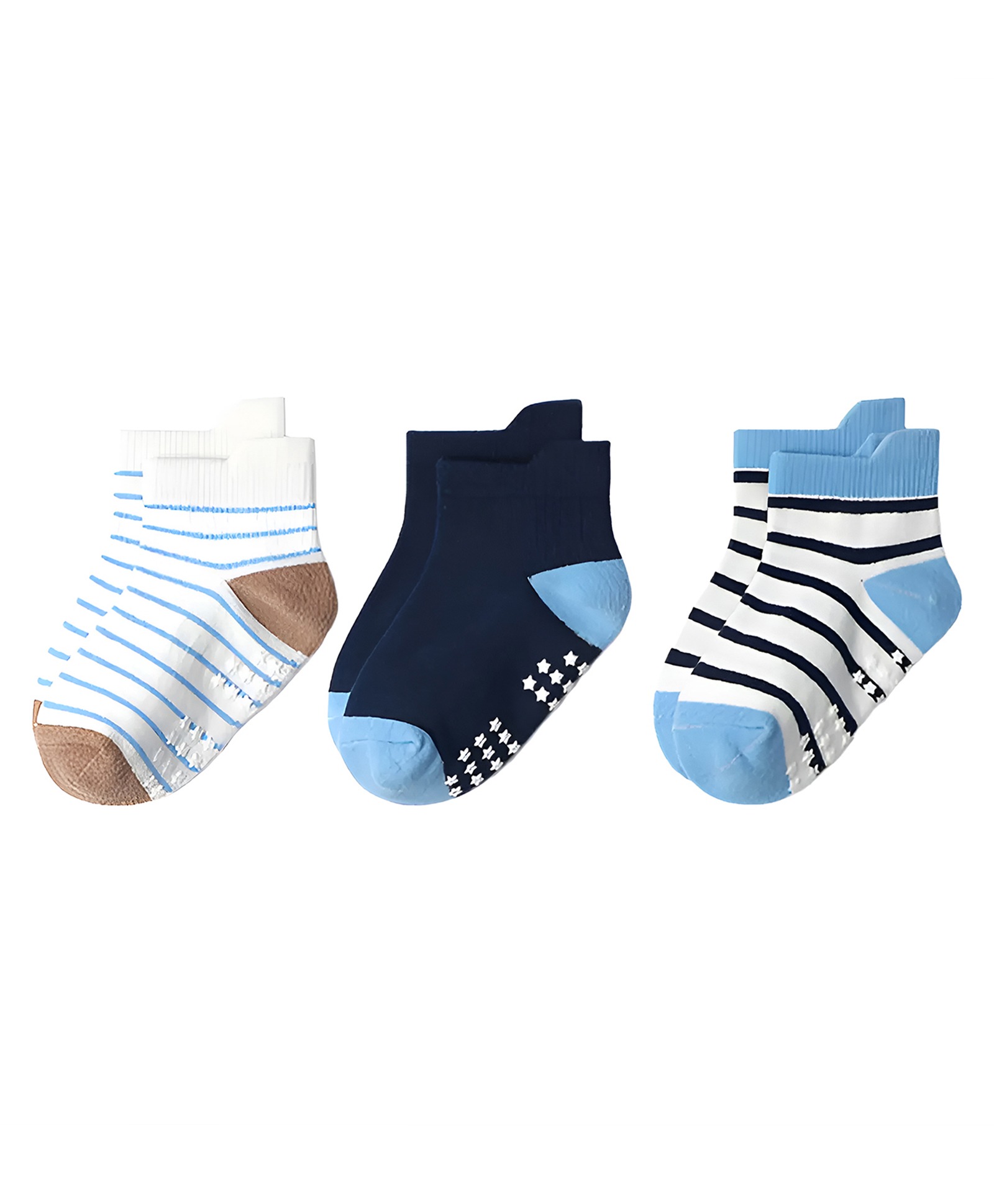 SYGA 12 Pairs Cotton Striped Socks - Multi colour-image-12