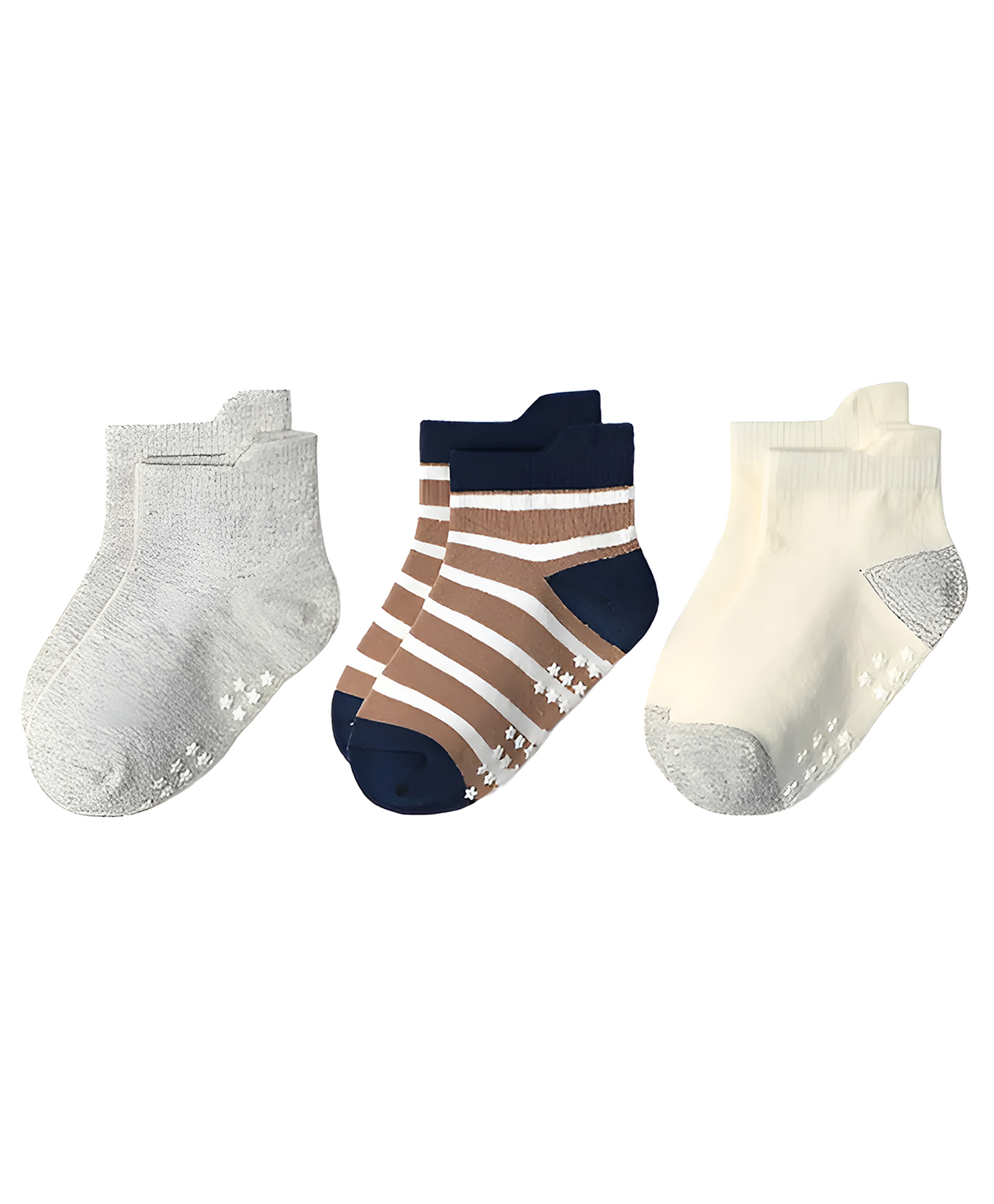 SYGA 3 Pairs Cotton Striped Socks - Multi colour-image-42