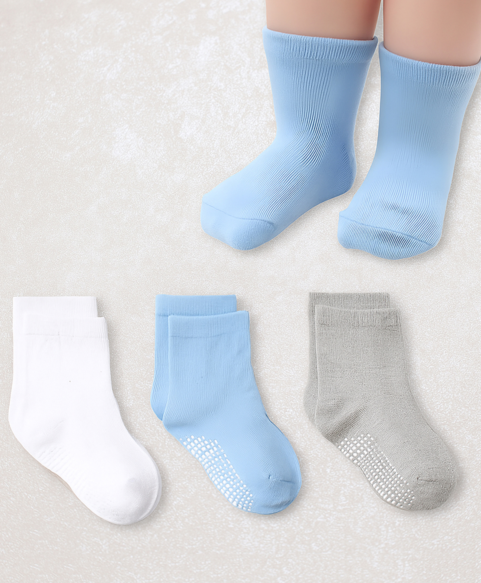 SYGA Pack of 3 Cotton Solid Socks - Multi Colour-image-12
