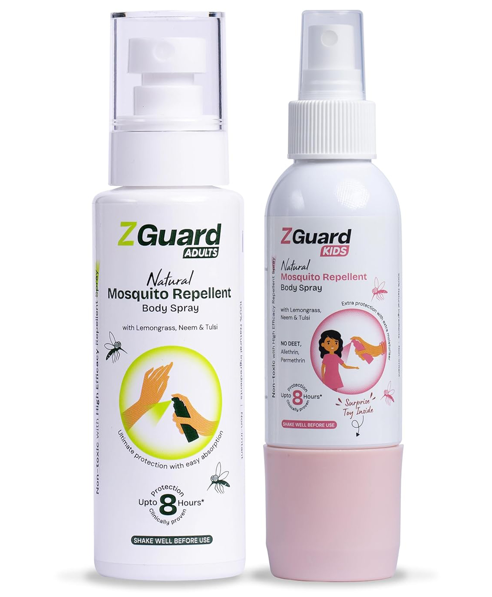 Z Guard Clinically Proven Natural Mosquito Repellent Spray for Adult and Kids Combo (Get Surprise Toy Gift for Girls)| Powerful Anti-Mosquito Spray | Paediatrician & Dermatologically Tested-image-44