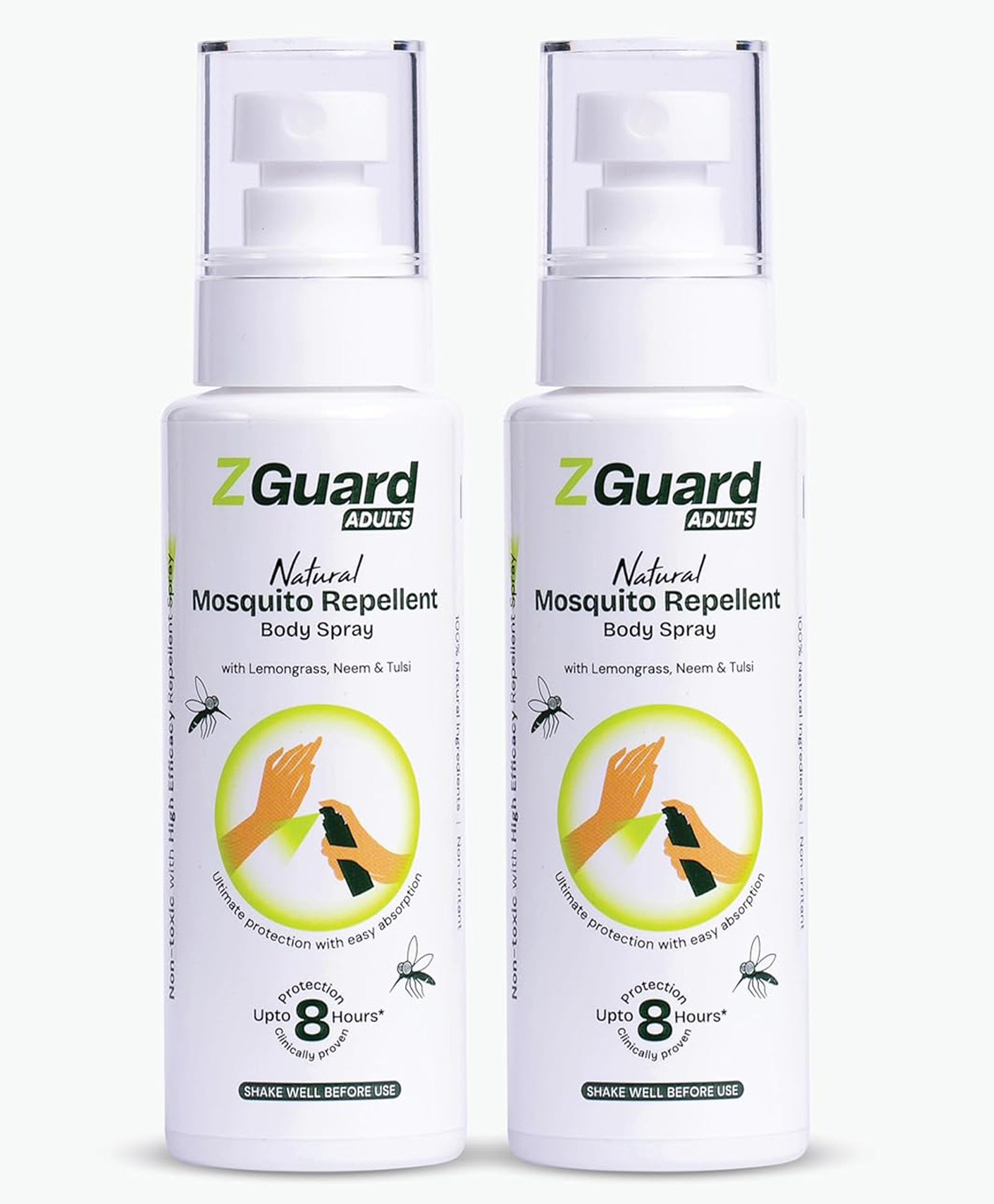 Z Guard Clinically Proven Natural Mosquito Repellent Spray for Adult Pack of 2 Powerful Anti-Mosquito Spray | Clinically Proven Formula | Paediatrician & Dermatologically Tested - 100 ml Each-image-38