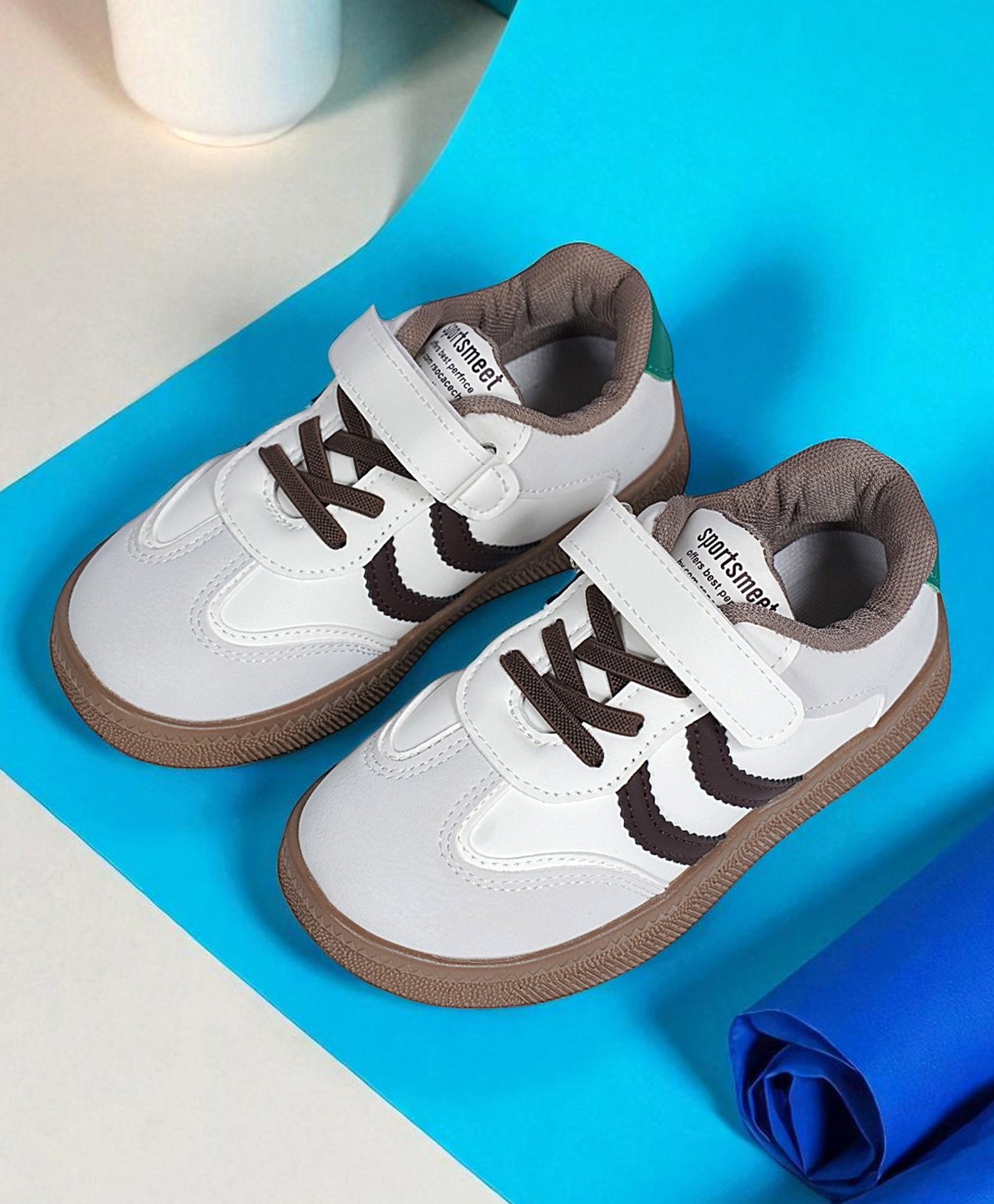 TRUFFLE COLLECTION Colour Blocked WIth Lace Up & Velcro Closure Shoes - Brown-image-37