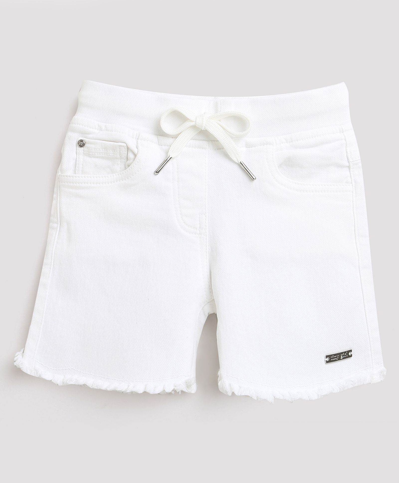 Tiny Girl Cotton Denim Solid Shorts - Off White-picture-22