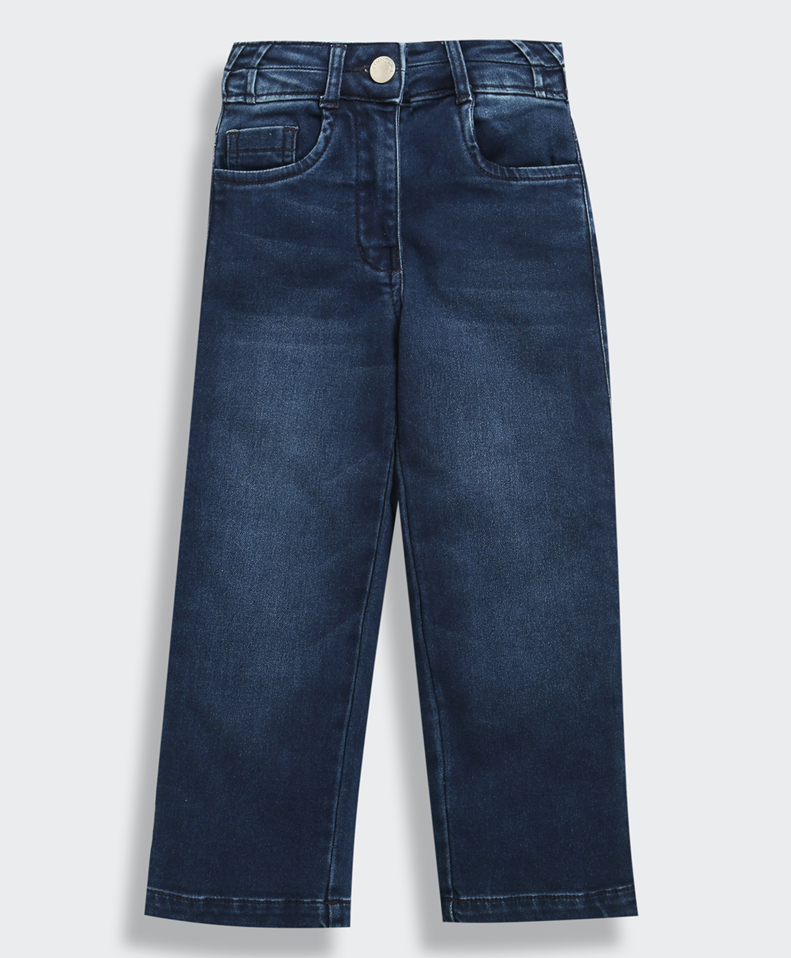 Tiny Girl Denim Mild Washed High Waist Jeans - Dark Blue-picture-17