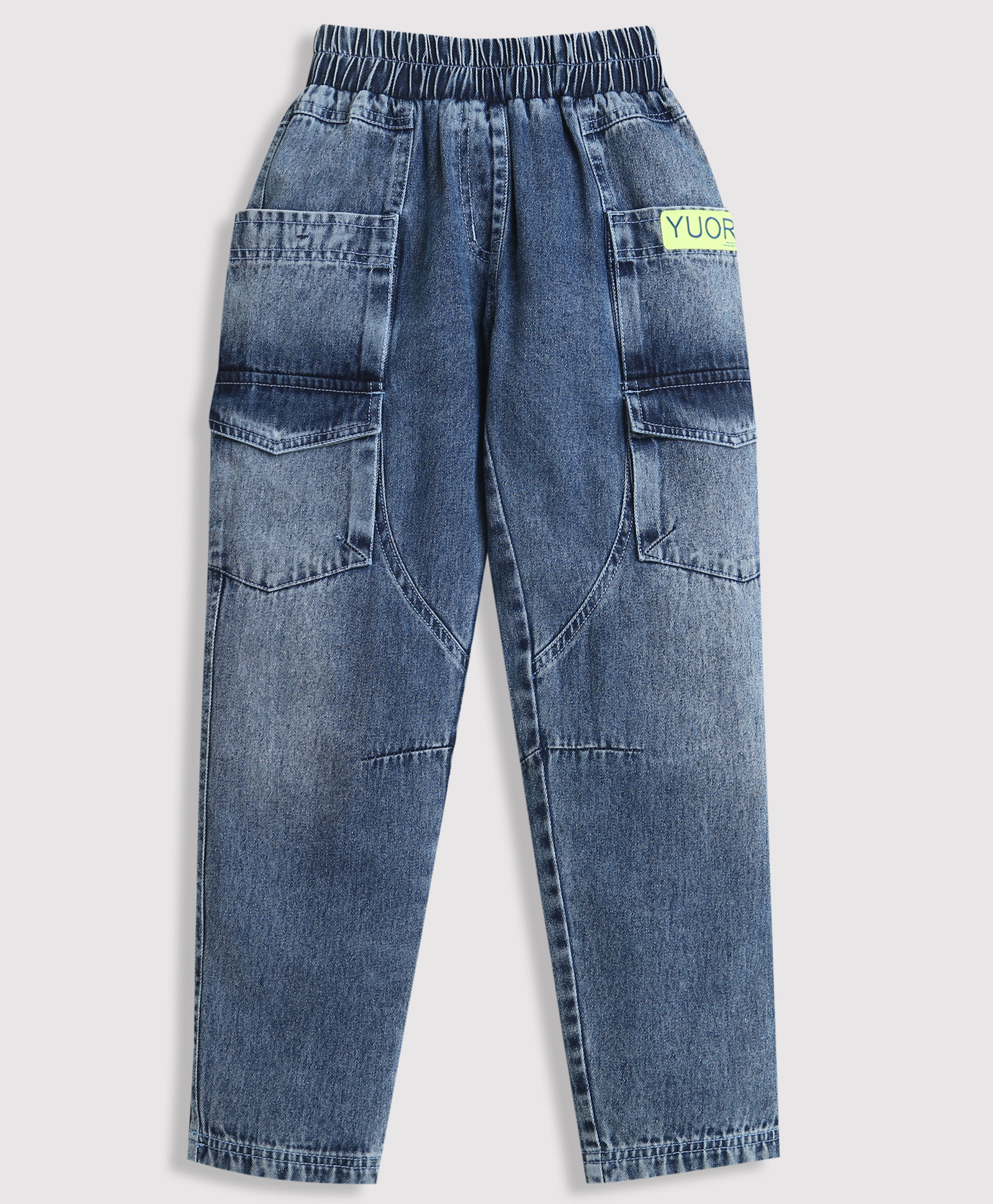 Tiny Girl 100% Cotton Denim Mild Washed Jeans - Dark Blue-picture-14