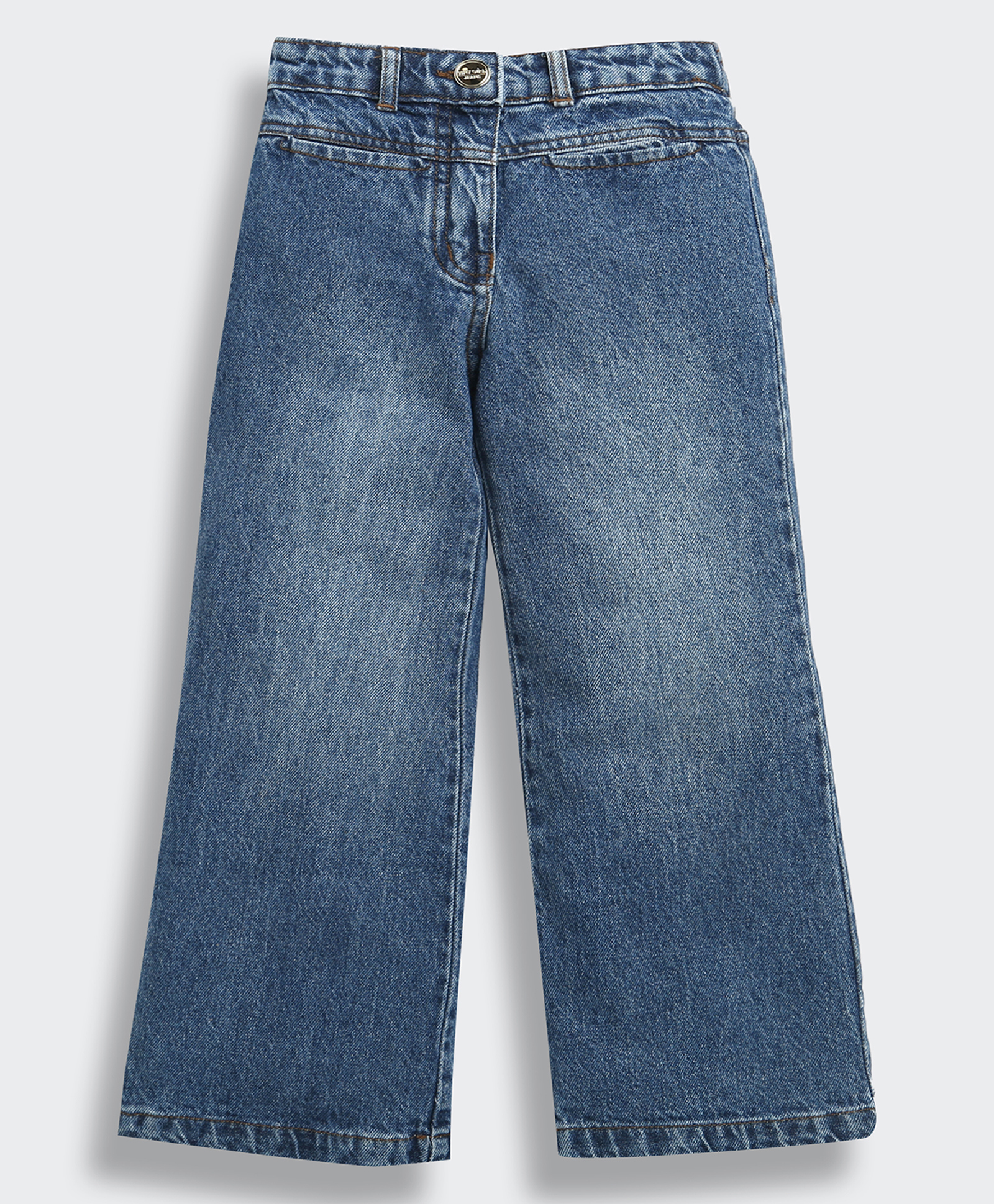 Tiny Girl Denim Woven Washed Wide Legged Jeans - Blue-picture-36