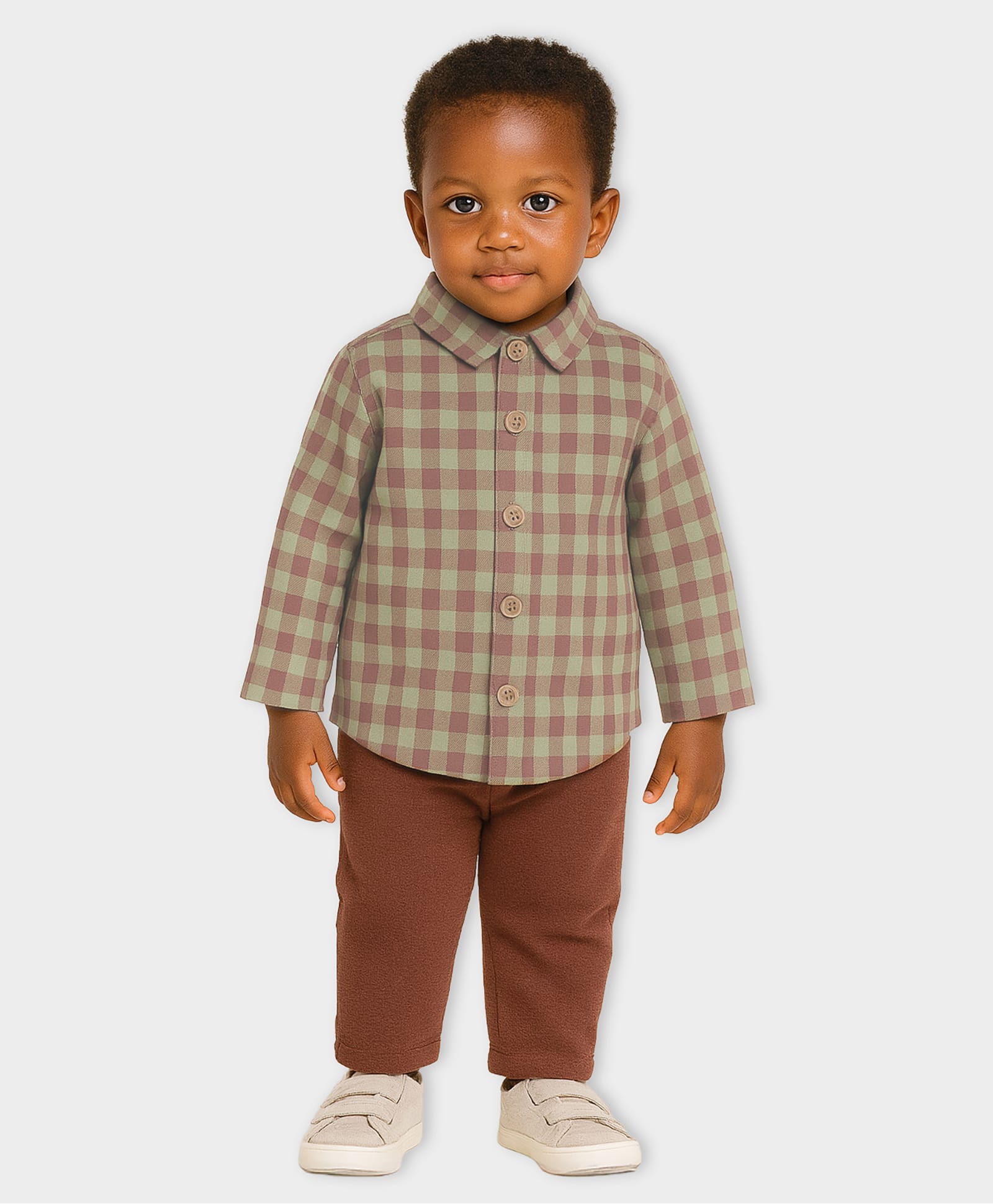 Mi Arcus Woven Full Sleeves Checked Shirt - Brown-picture-22