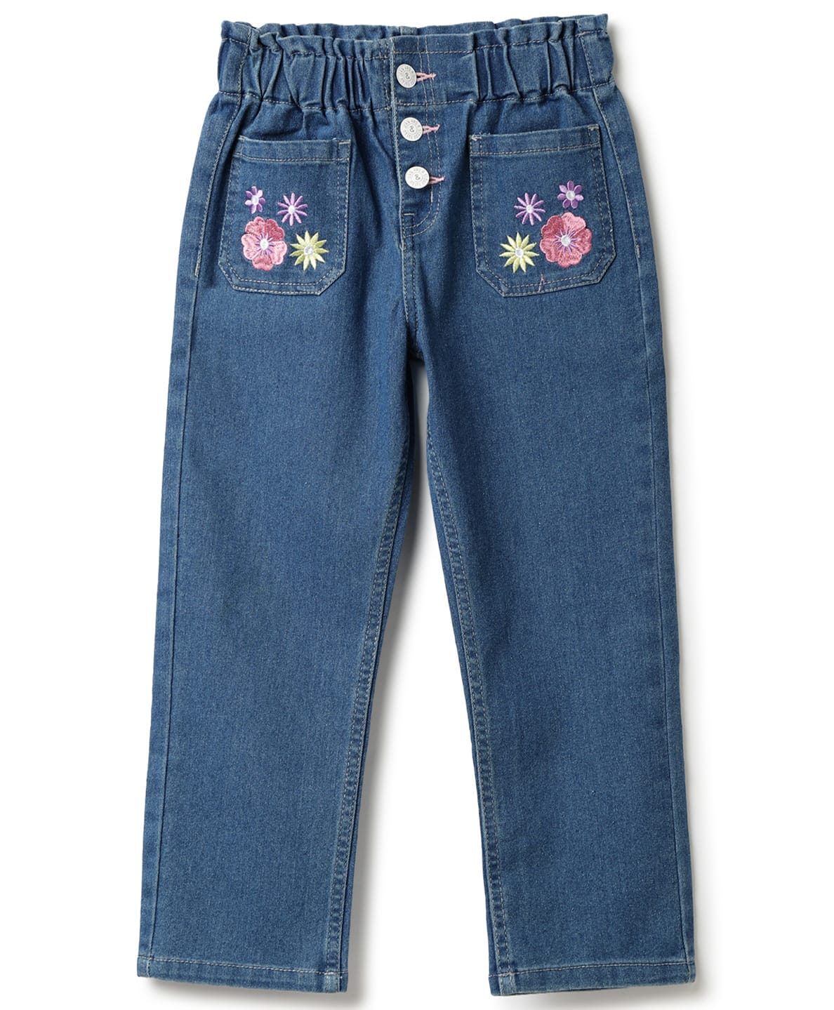 Tales & Stories Denim Woven Floral Embroidered Jeans - Blue-picture-37