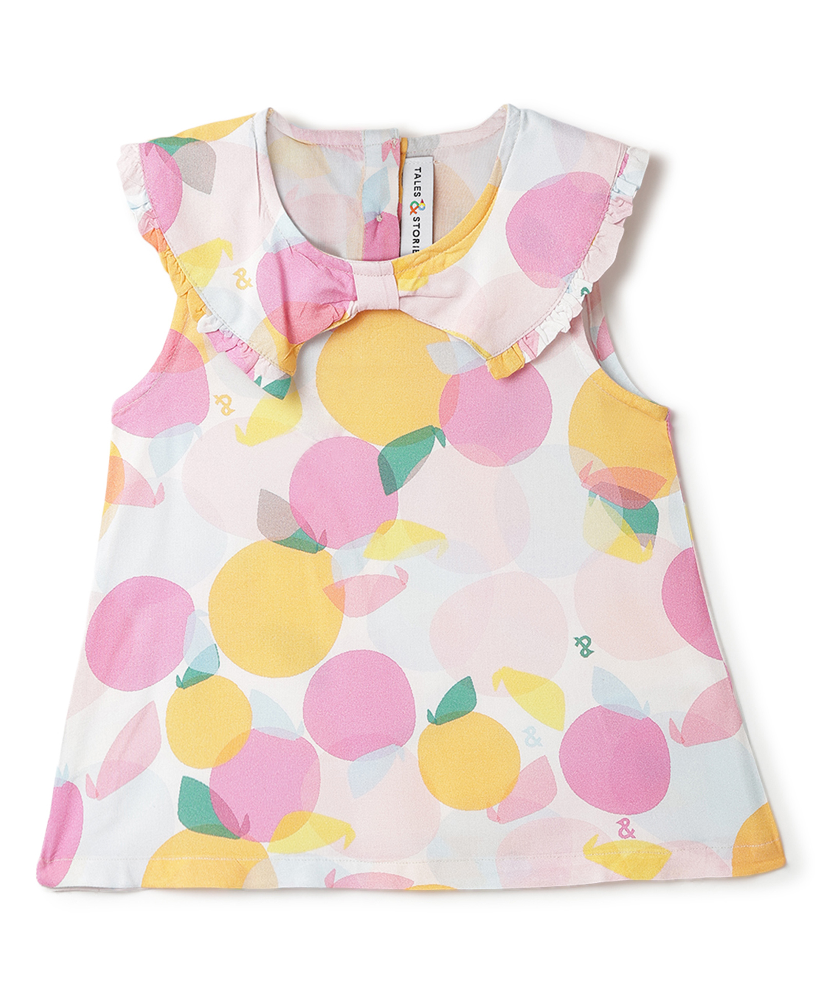 Tales & Stories Viscose Woven Sleeveless Fruits Printed Top - Multi Colour-picture-27