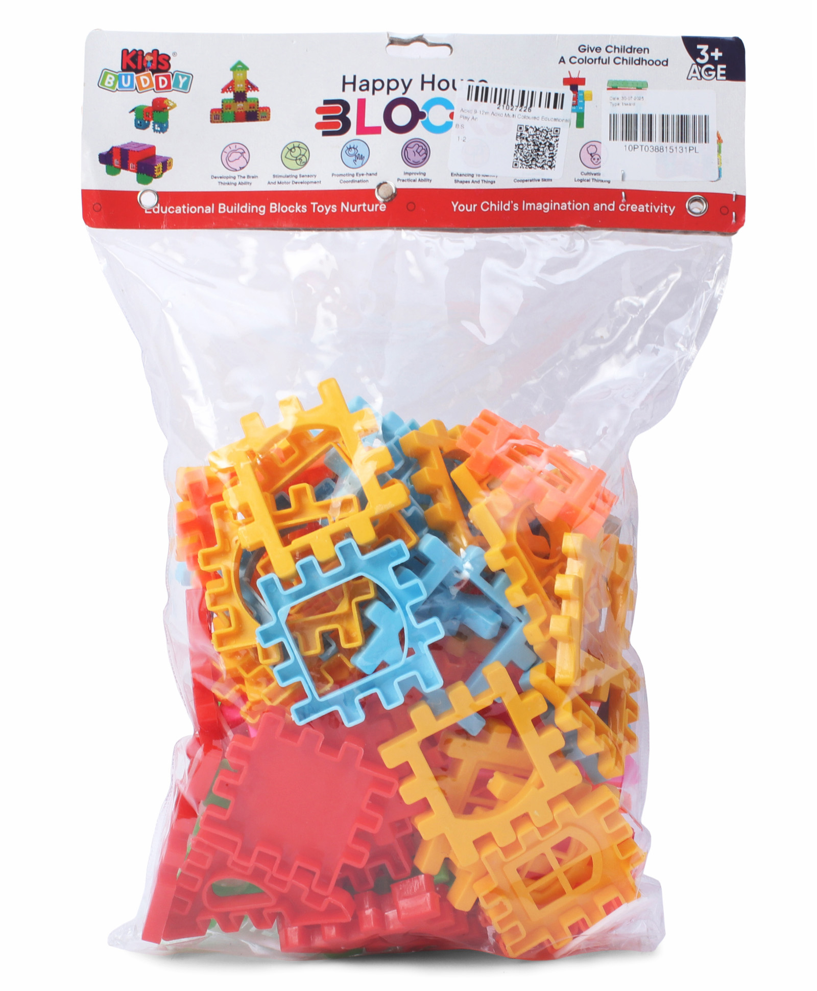 ADKD My House Building Blocks Puzzle & 20 Small White Window Multicolor - 72 Pieces-image-21