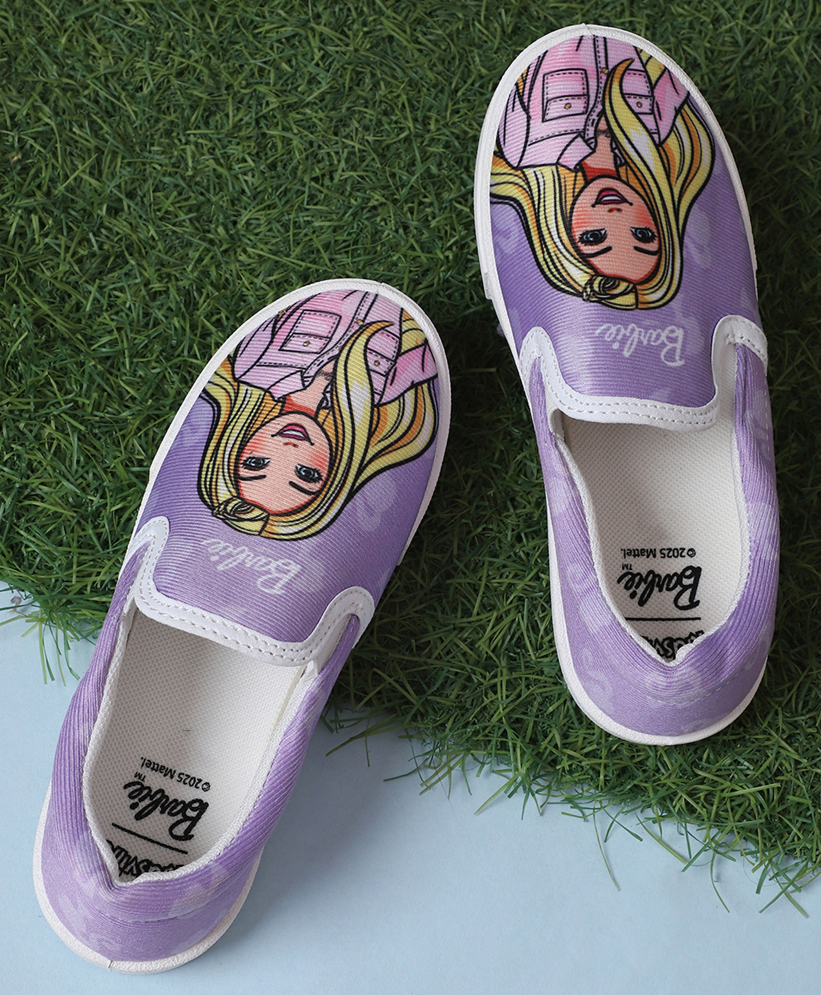 Kidsville Mattel Featuring Barbie Design Slip On Shoes - Purple-picture-37