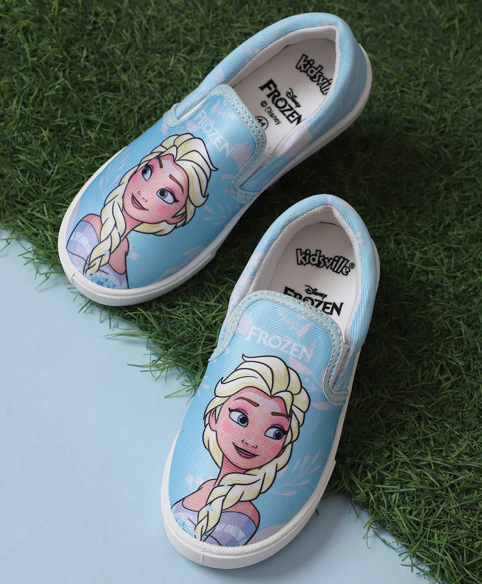 Kidsville Disney Princess Featuring Elsa Design Slip On Shoes - Blue-image-47