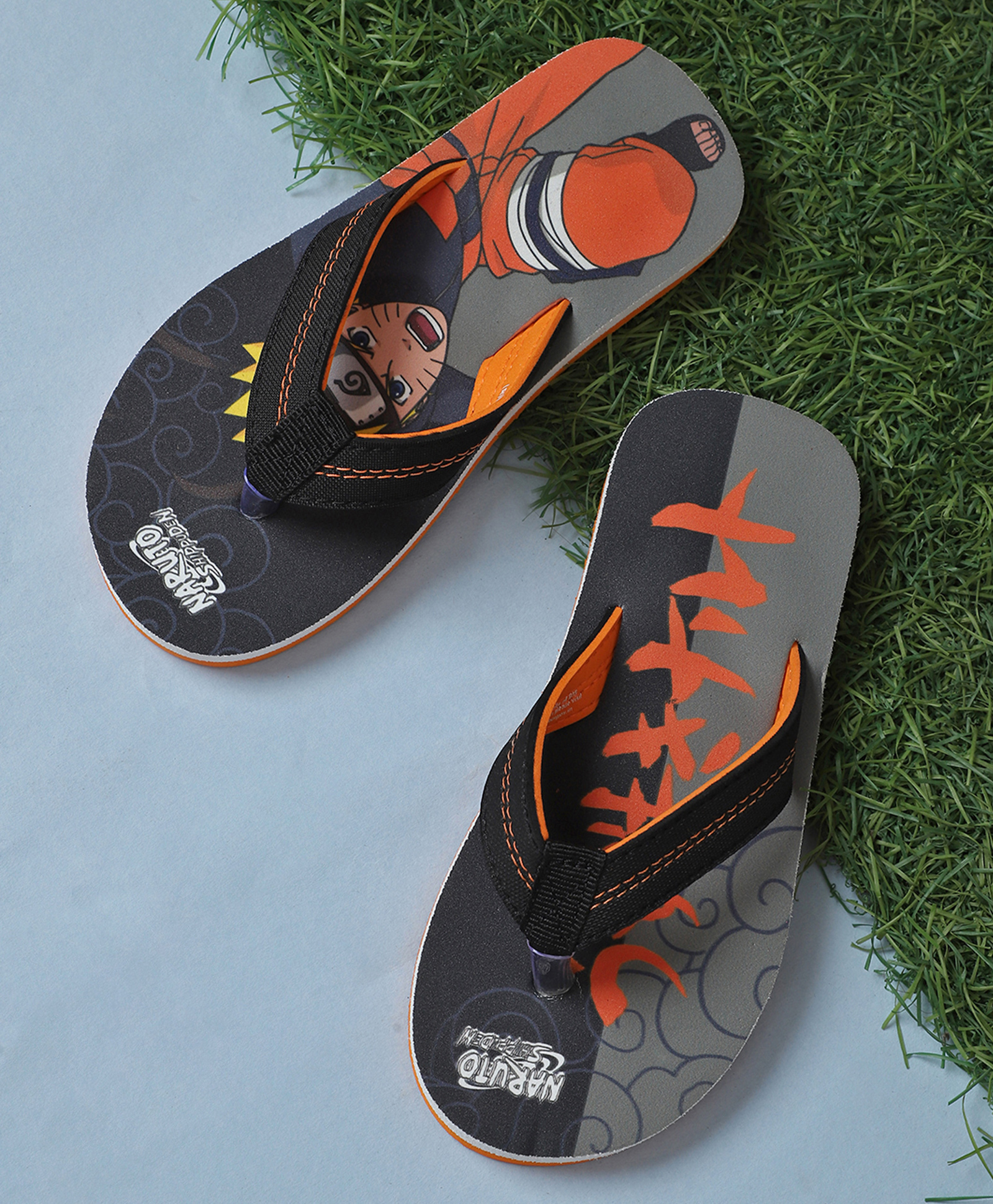Kidsville Naruto Featuring Character Designed Flip Flops - Black & Orange-picture-16