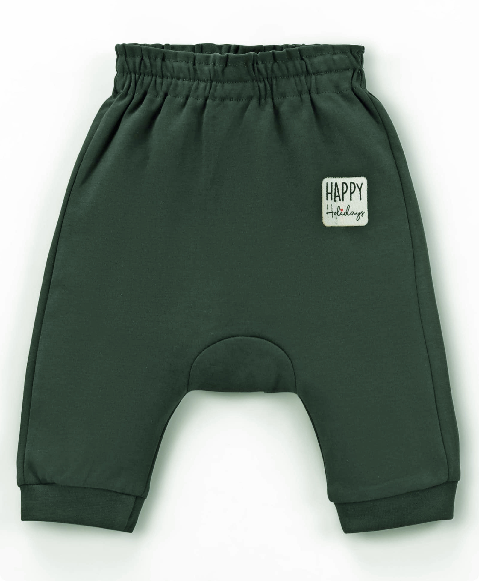 Ollypop Interlock Knit Full Length Diaper Leggings With Happy Holidays Patch - Black-image-34