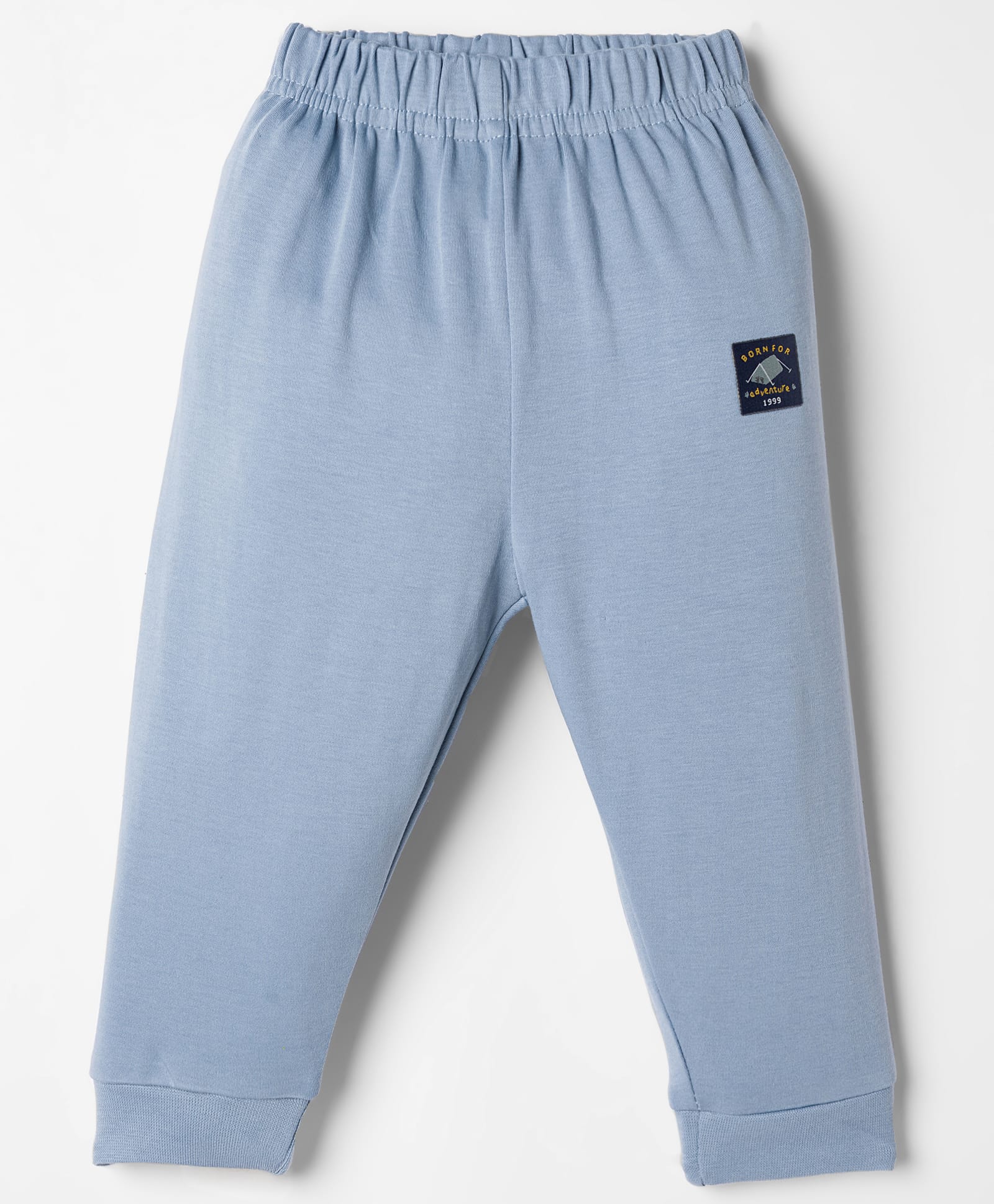 Ollypop Interlock Knit Full Length Lounge Pant With Text Badge - Light Blue-picture-12