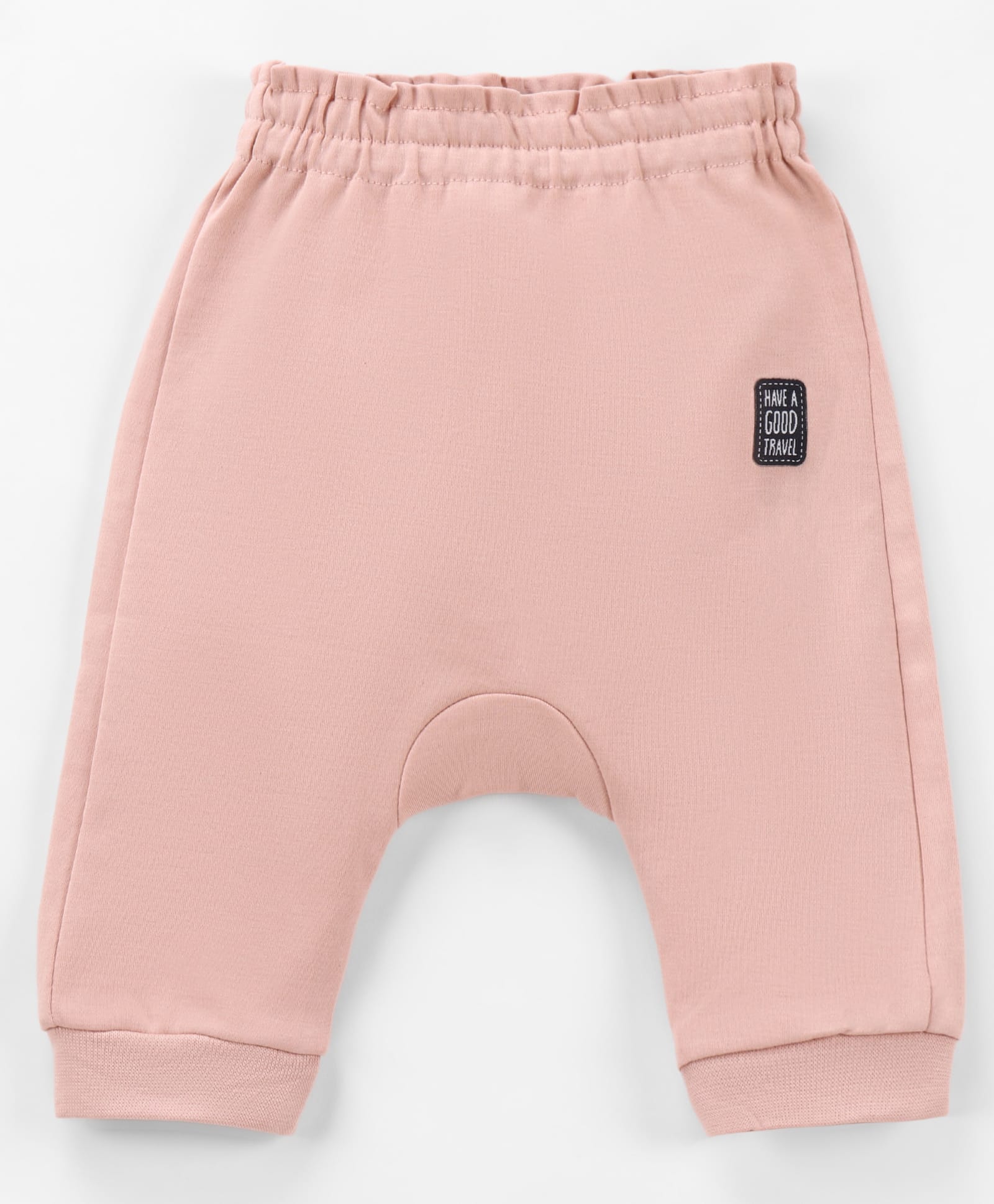 Ollypop Interlock Knit Full Length Diaper Leggings With Text Patch - Peach-picture-16