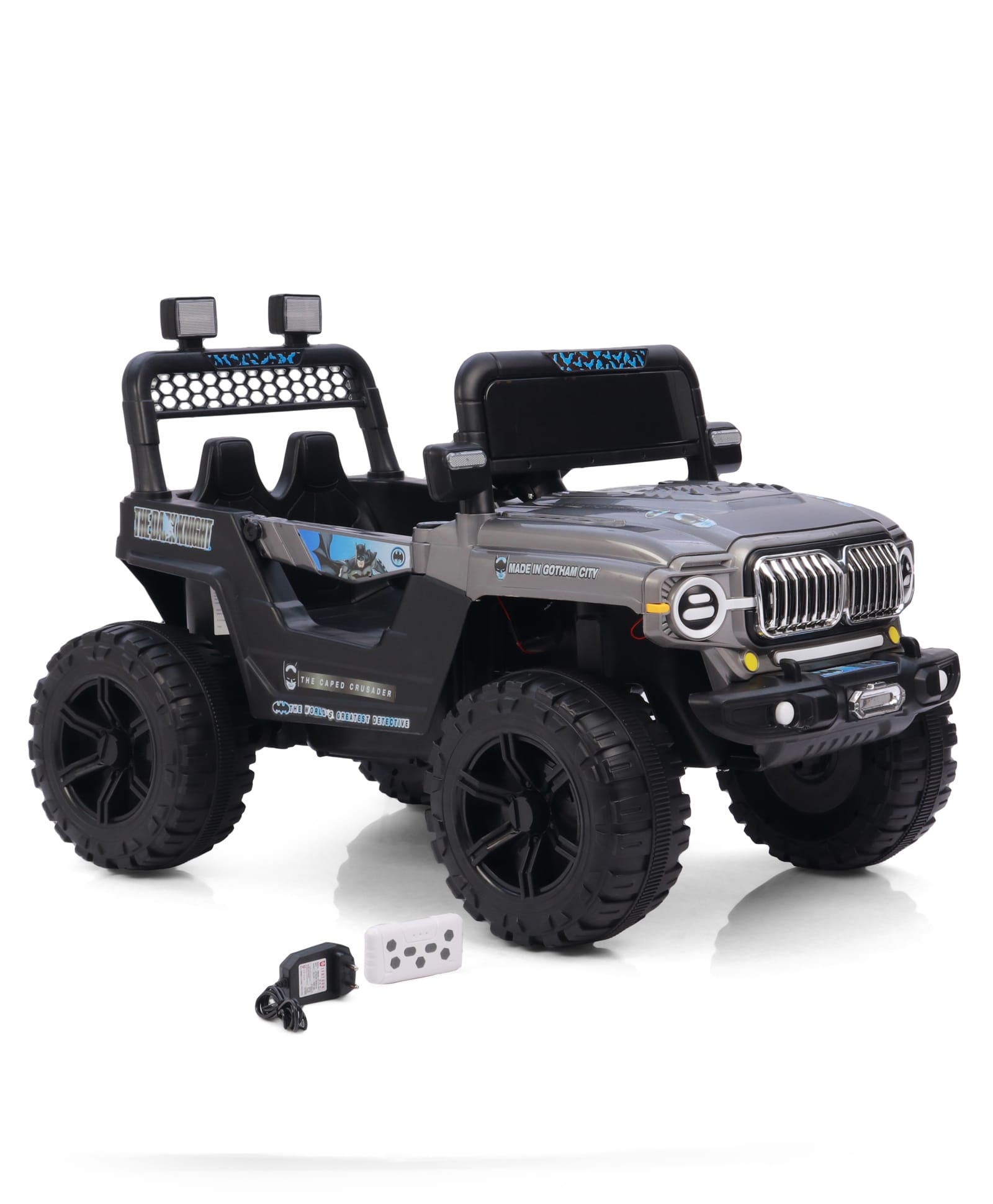 Batman Battery Operated Ride on Jeep with Music & Lights- Grey| Openable Doors| Wide Comfortable Seat| Forward & Reverse Drive| Rechargeable Battery| Remote Control| Toy Boys & Girls-image-47