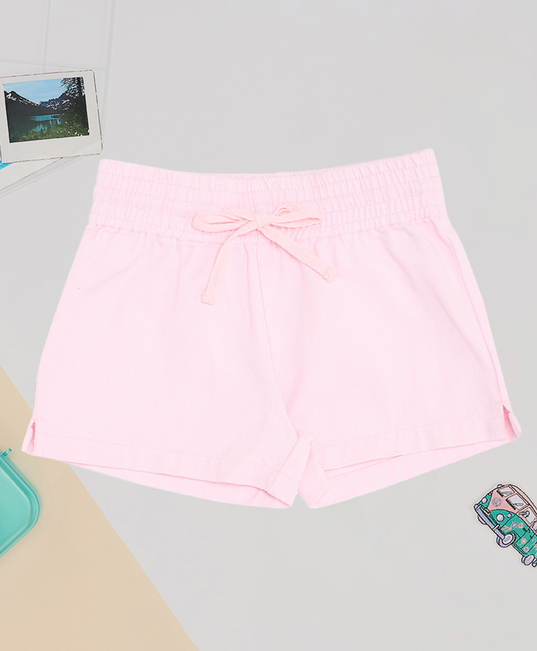 Pantaloons Junior Cotton Woven Solid Shorts - Cherry Blossom-picture-26