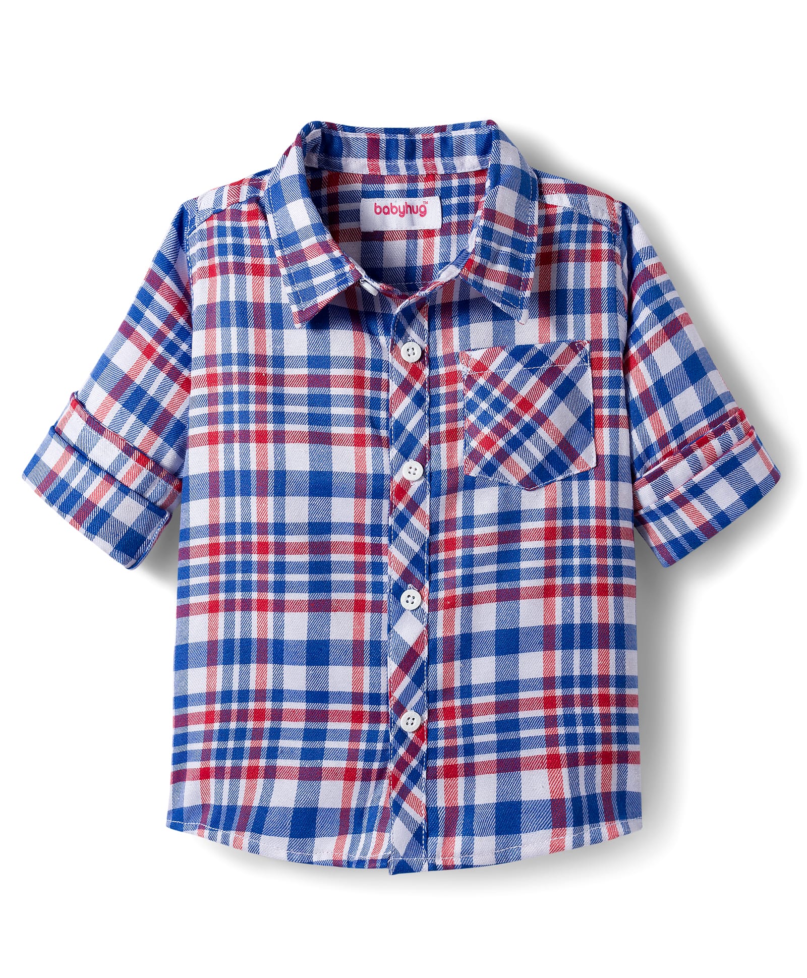 Babyhug Woven Full Sleeves Checkered Shirt - Multicolor-image-4