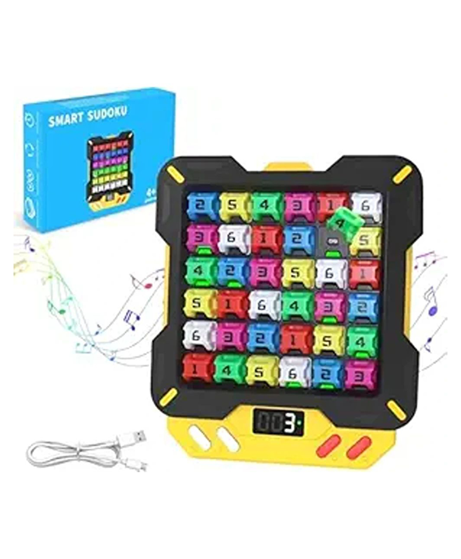 Happy Hues 4-in-1 Smart Sudoku Handheld Game Console 4×4 & 6×6 Grids, 14 Skill Levels & 3,500+ Puzzles for Kids & Adults-image-20