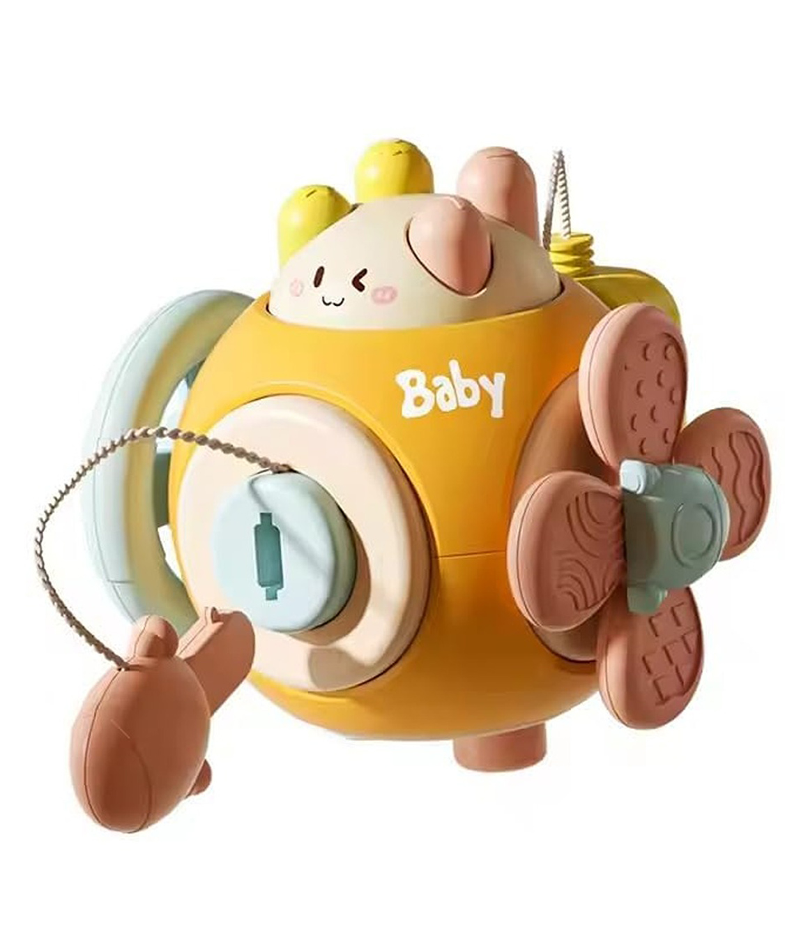 Happy Hues Baby Sensory Activity Busy Cube | Pull String & Fine Motor Skills Toy for Toddlers - Multicolor-image-9