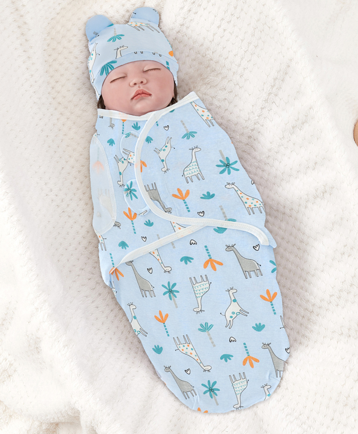 Bembika Baby Swaddle Wraps - Soft Cotton Swaddle Wrap - Blue-image-26