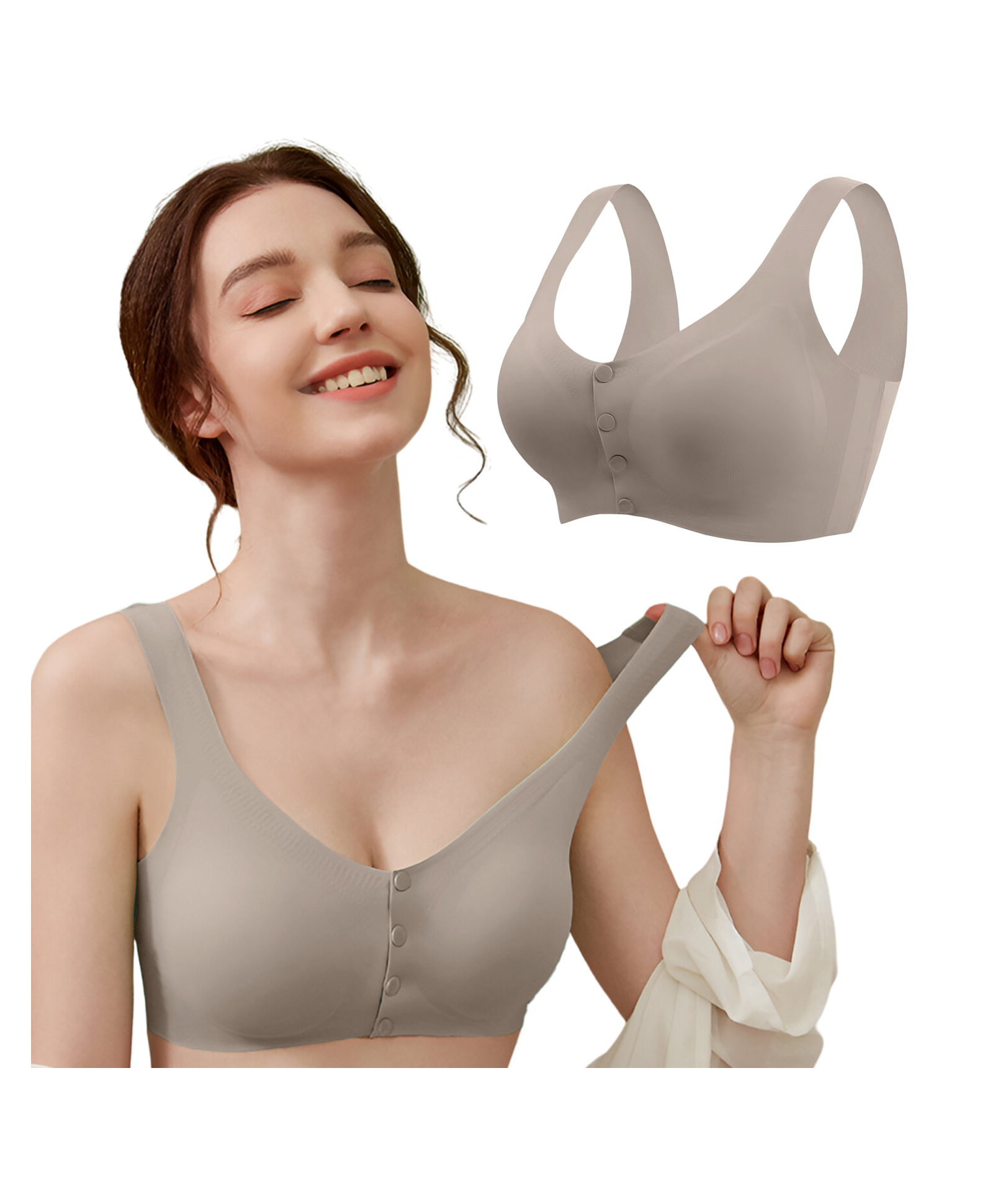 Bembika Maternity Bra Baby Feeding Bra, Stylish Nursing Bra for Mother Maternity Bras for Women Feeding Post Pregnancy Feeding Bra-(L Size Grey)-picture-11