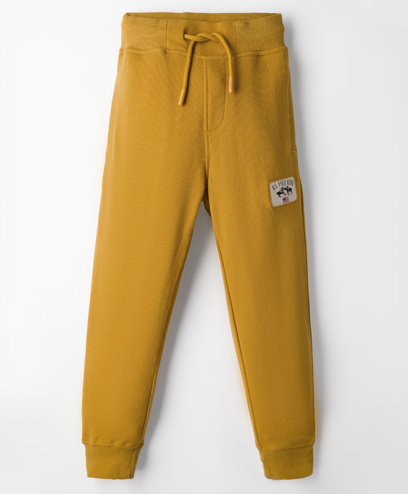 US Polo Assn Cotton Knit Full Length Solid Colour Lounge Pant - Yellow-picture-27