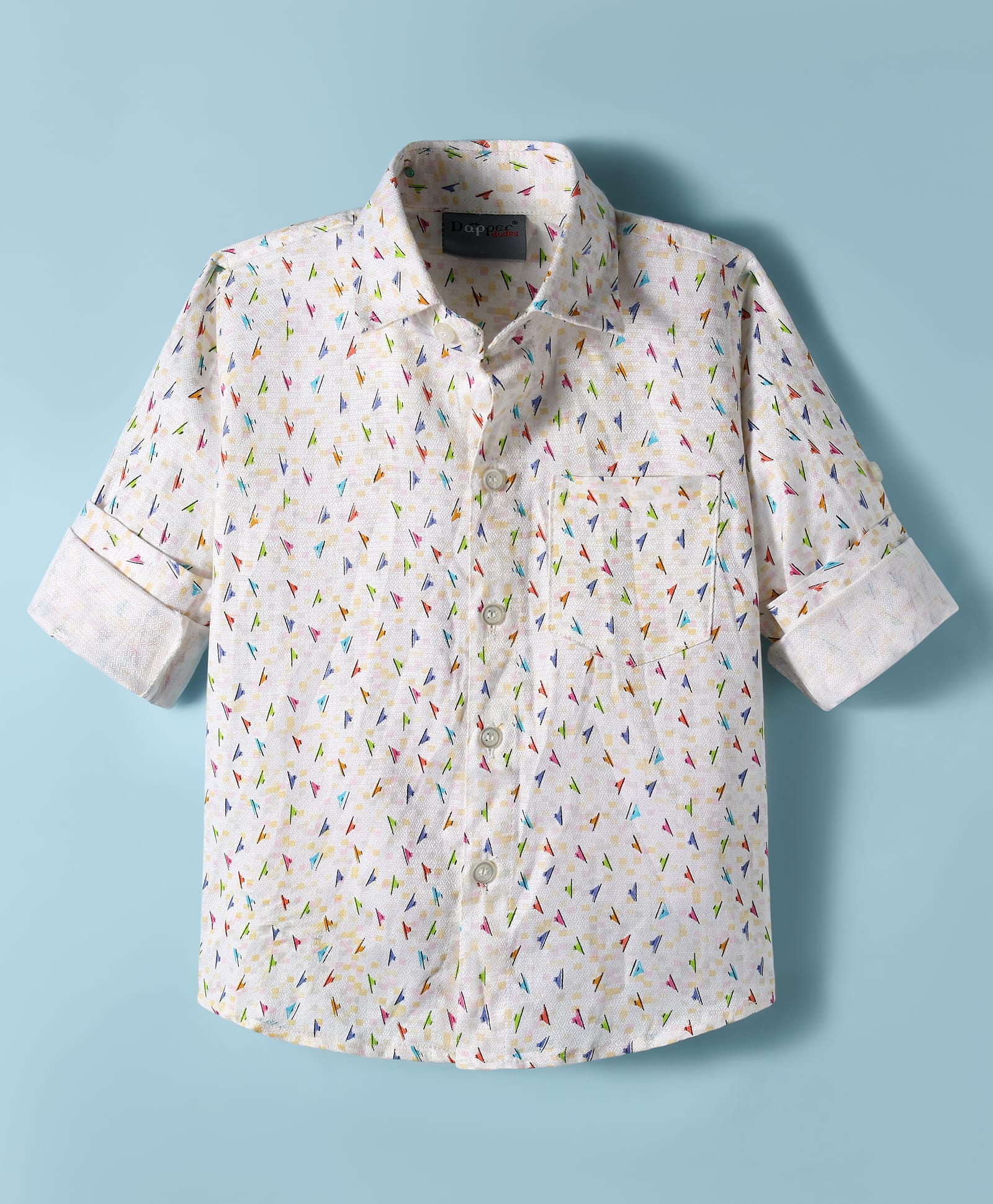 Dapper Dudes Full Sleeves Abstract Printed Shirt - White-picture-10