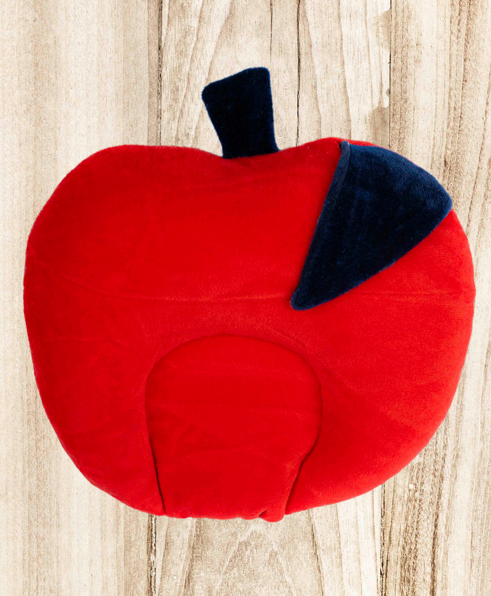 Mittenbooty mustard seed or Rai Pillow Apple Shaped in Velvet Fabric-Red-picture-15