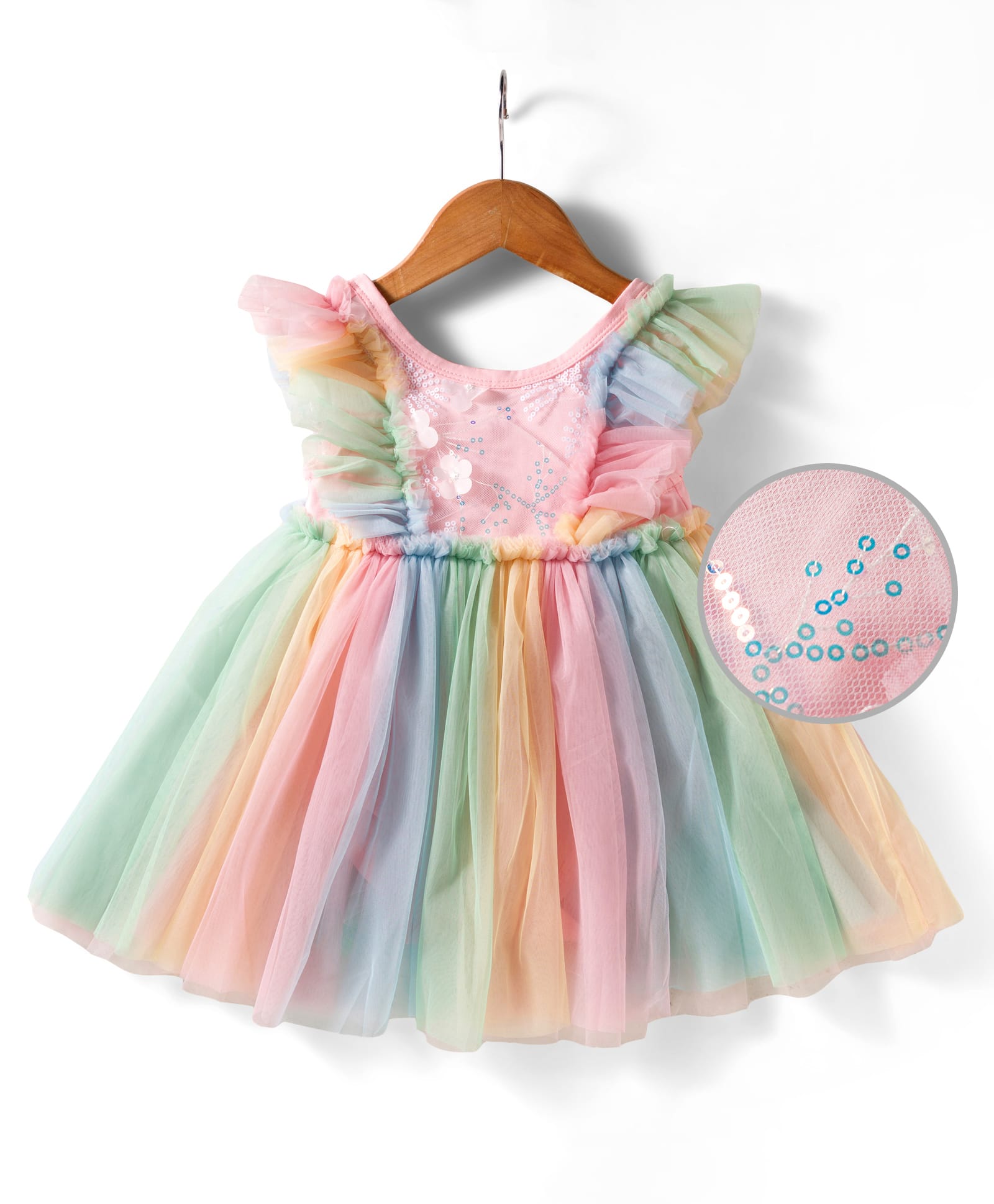 Mark & Mia Woven Sleeveless Party Onesies with Sequins - Multicolor-image-14