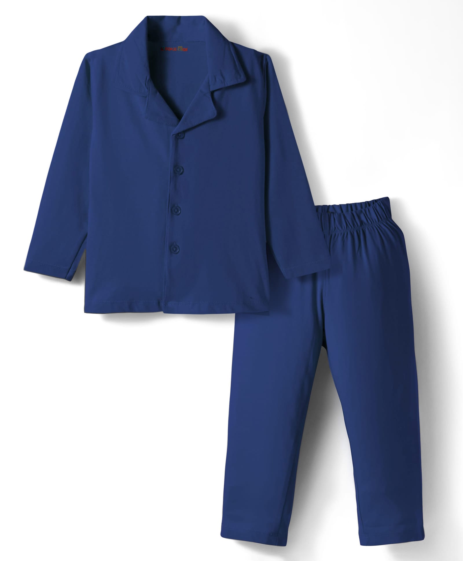 Kookie Kids India Single Jersey Knit Full Sleeves Solid Colour Co-ords Night Suit - Navy Blue-picture-27