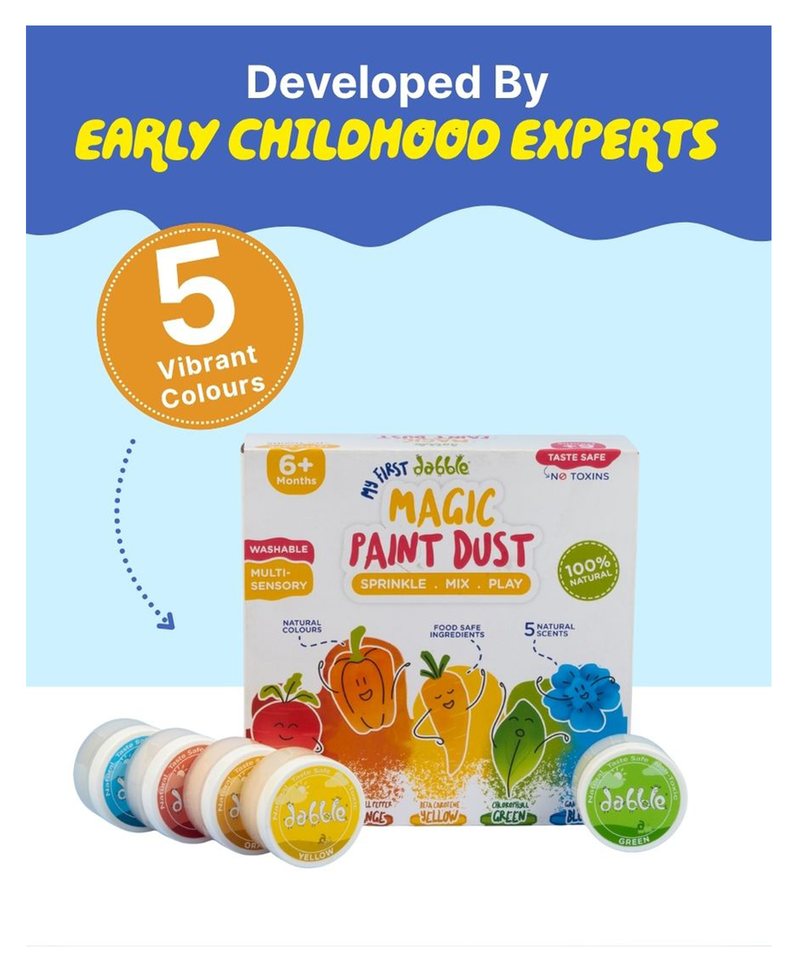 Dabble Magic Paint Dust Baby's First Painting Kit
